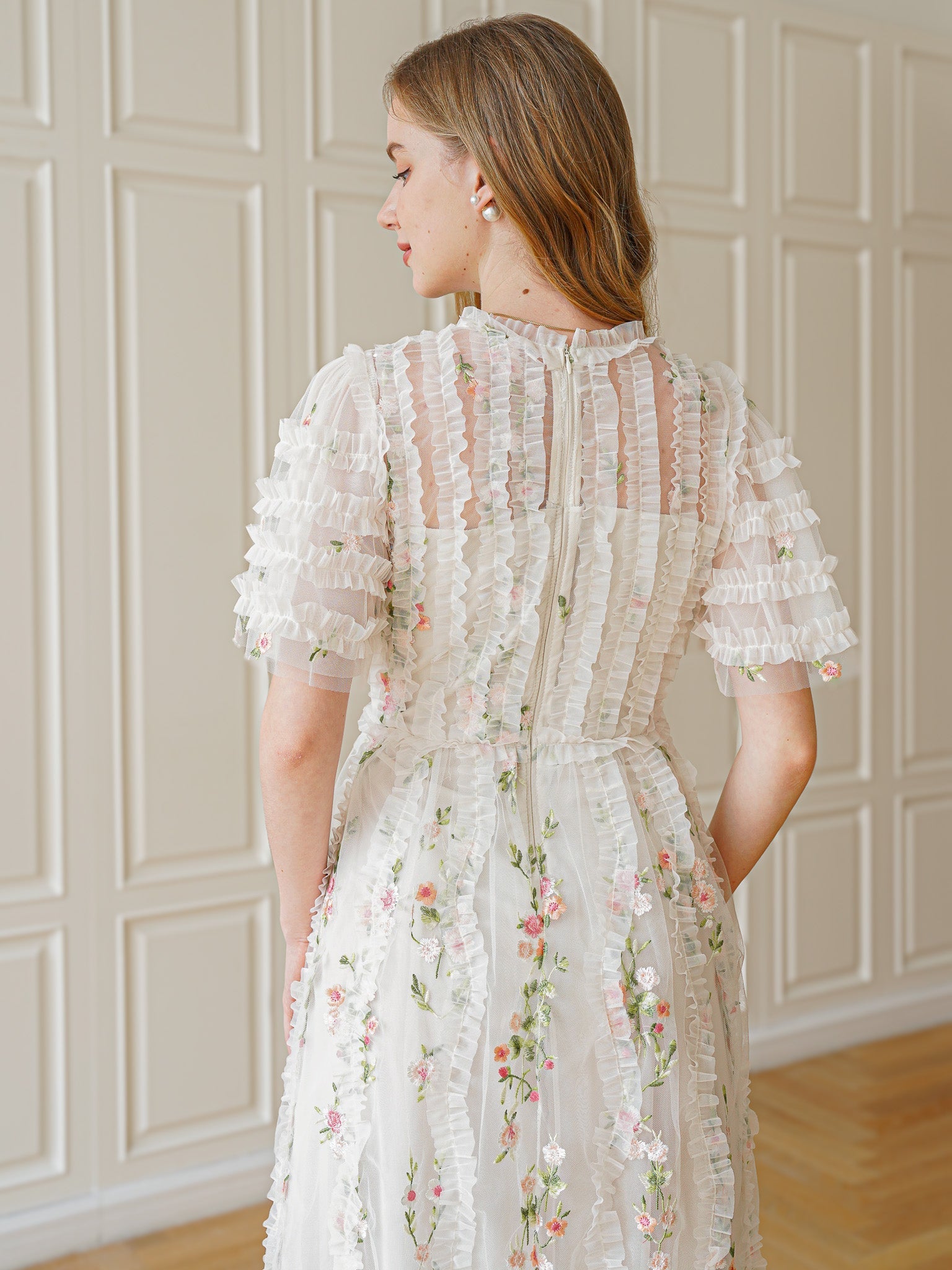 RP2348 - Dreamy Garden Embroidered Midi Dress (2S-2M-2L)