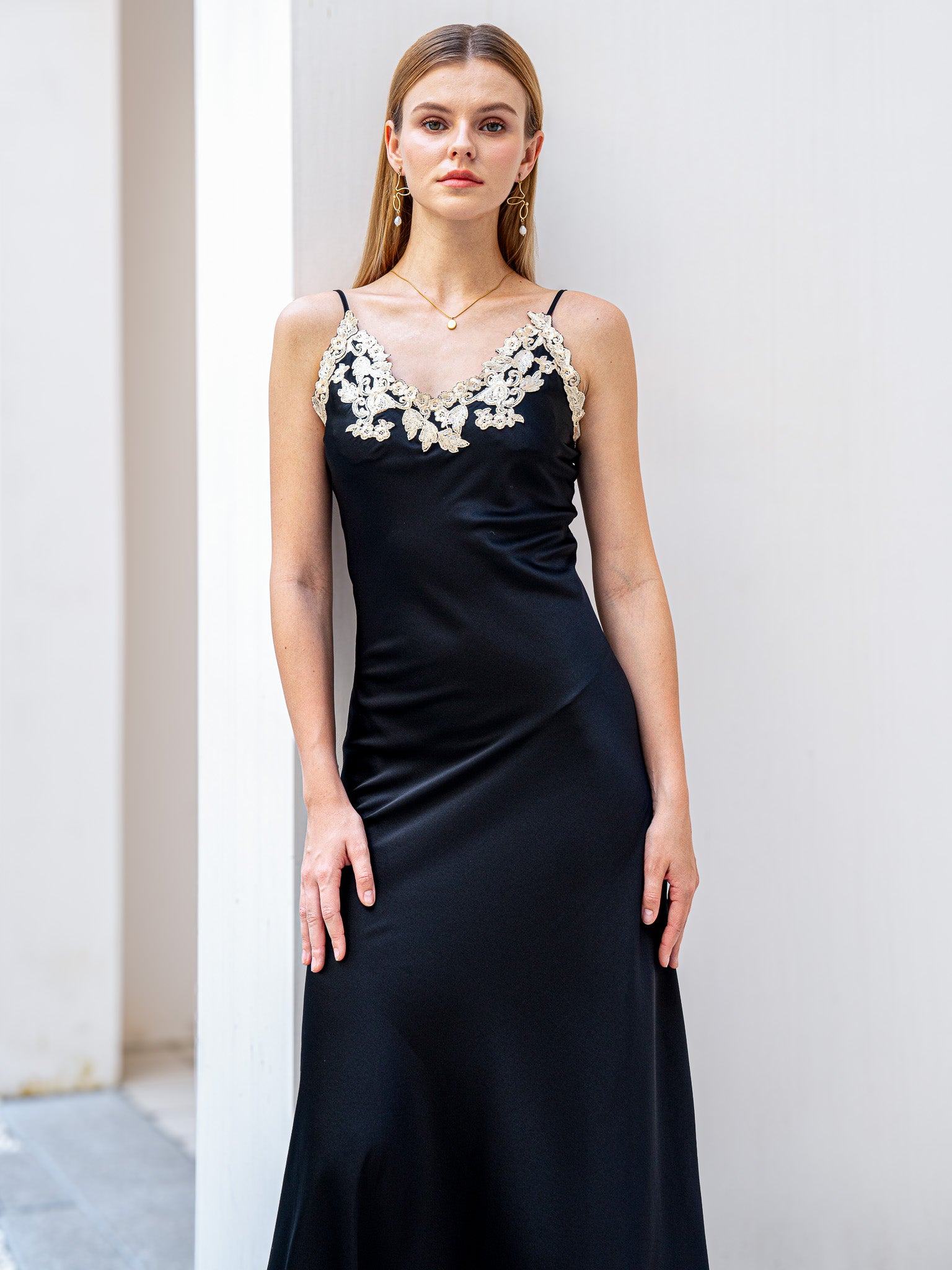 RP2191 - Silk Slip Dress with Lace Detail (2S-2M-2L)