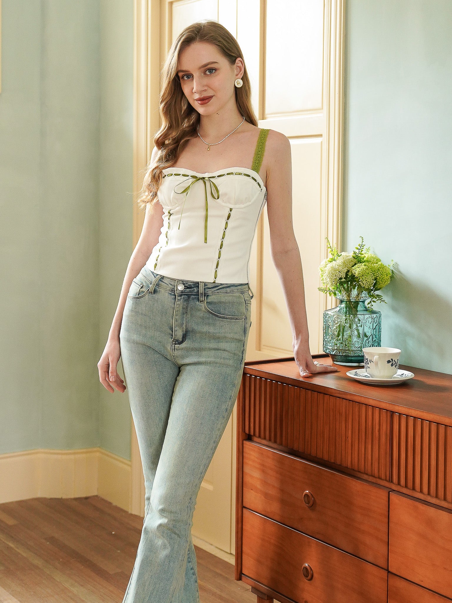 RP2291 - Satin Ribbon Corset Top (2S-2M-2L)