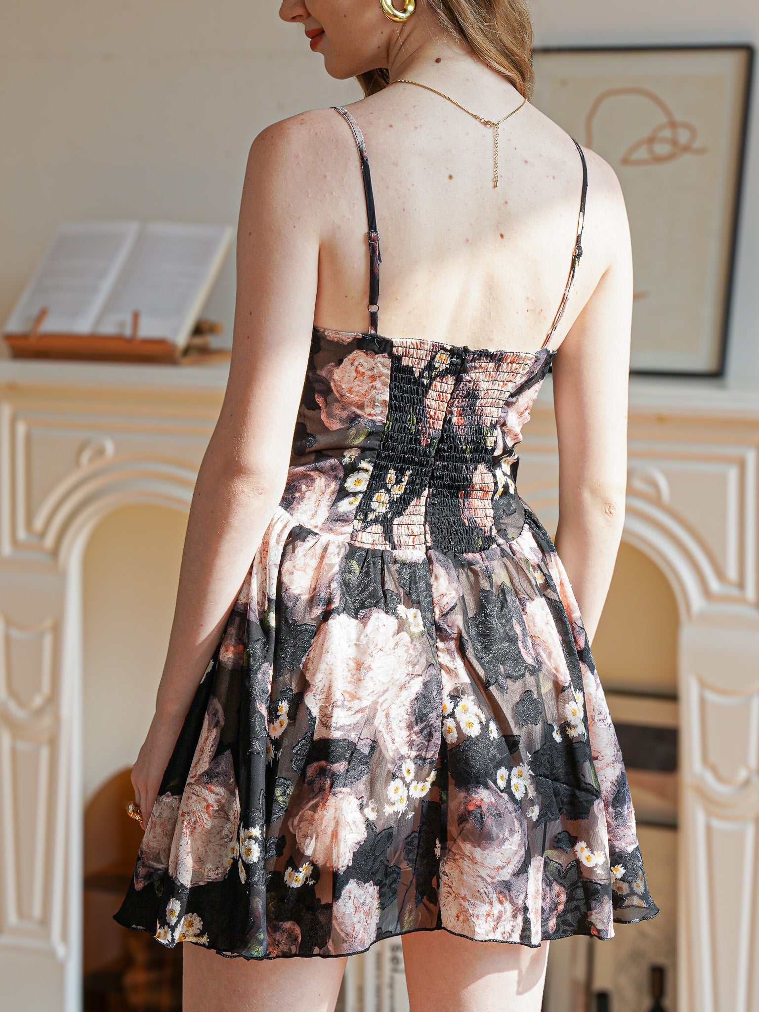 RP2345 - Floral Noir Tulle Cocktail Dress (2S-2M-2L)