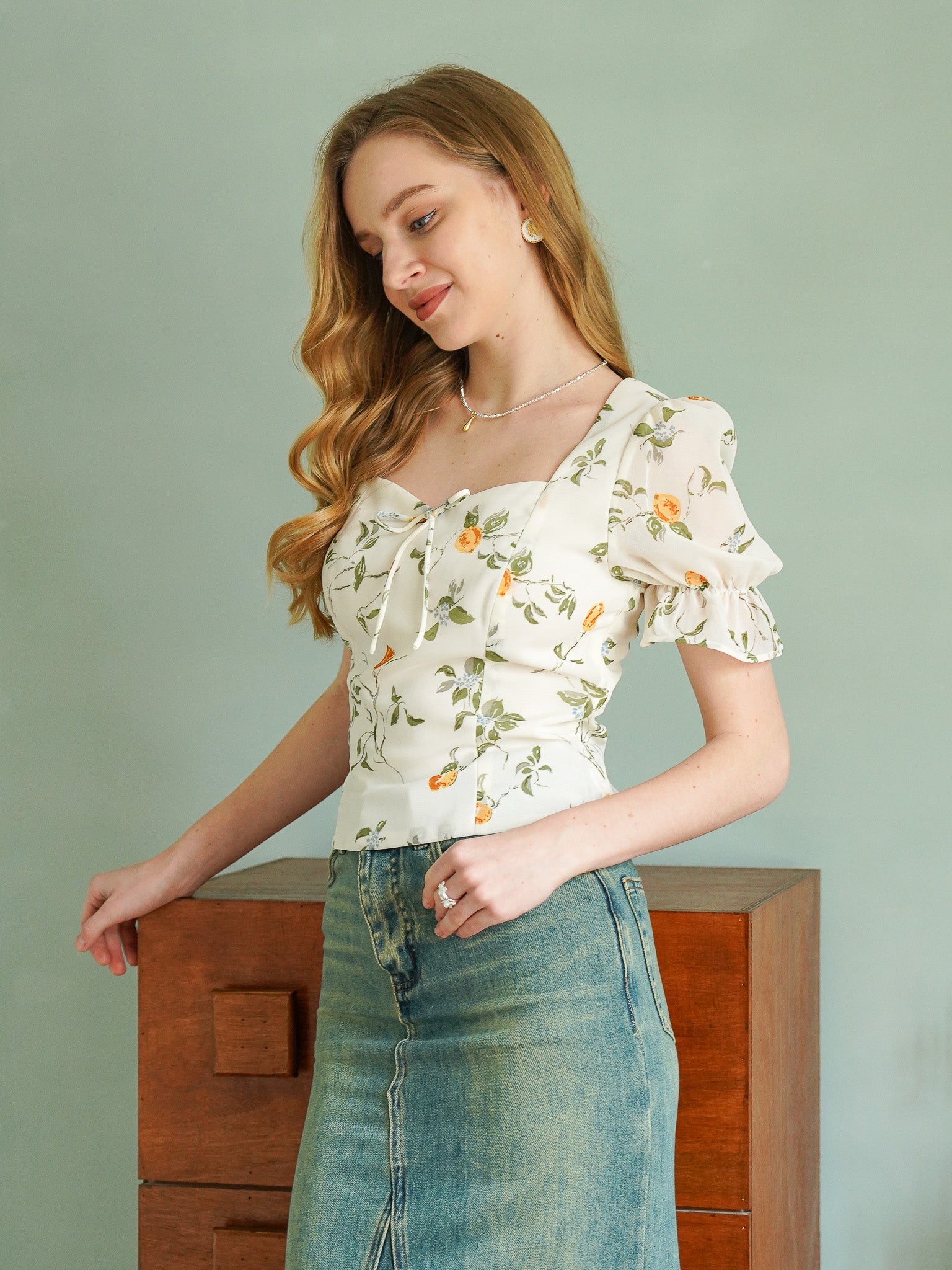 RP2292 - Floral Sweetheart Peplum Top (2S-2M-2L)