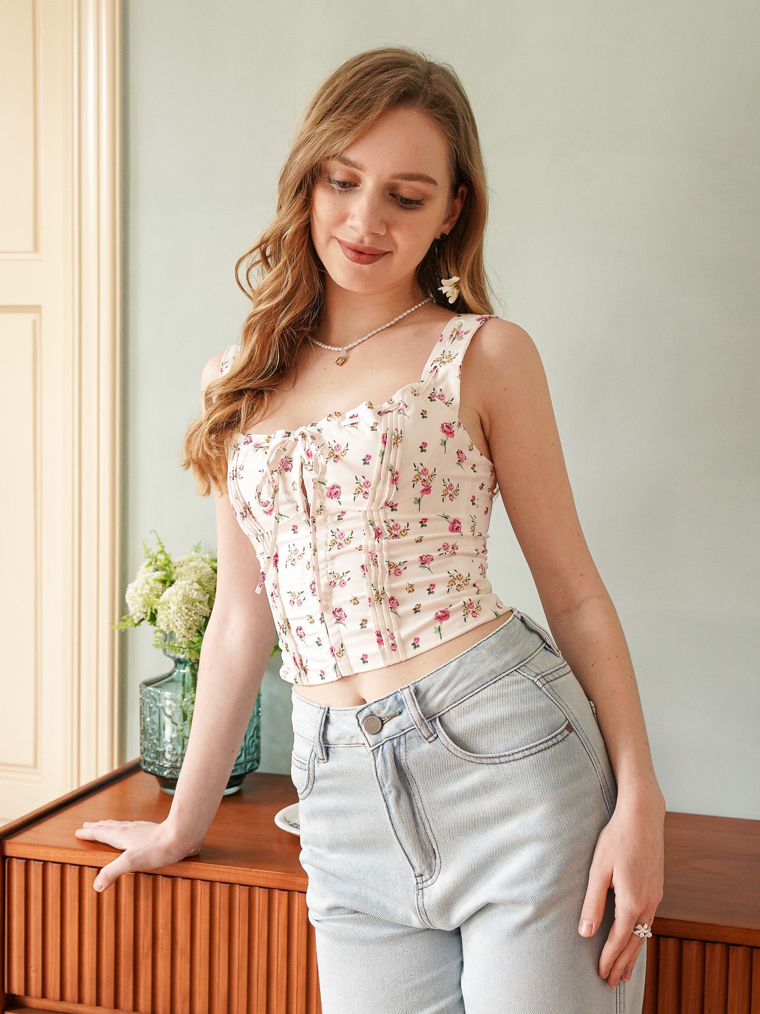 RP2295 - Floral Sweetheart Corset Top (2S-2M-2L)