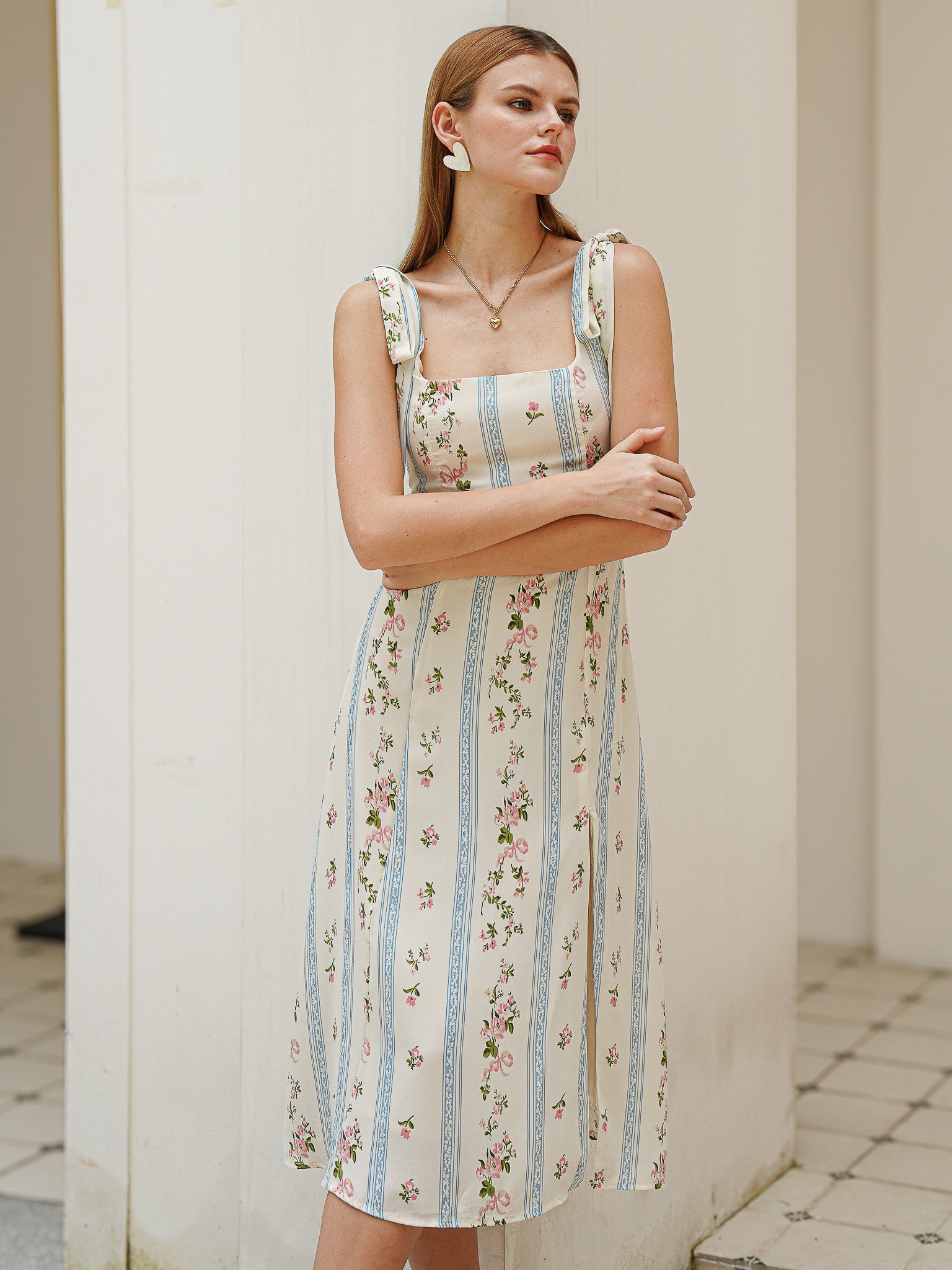 RP2421 - Sweet Floral Stripe Sundress (2S-2M-2L)