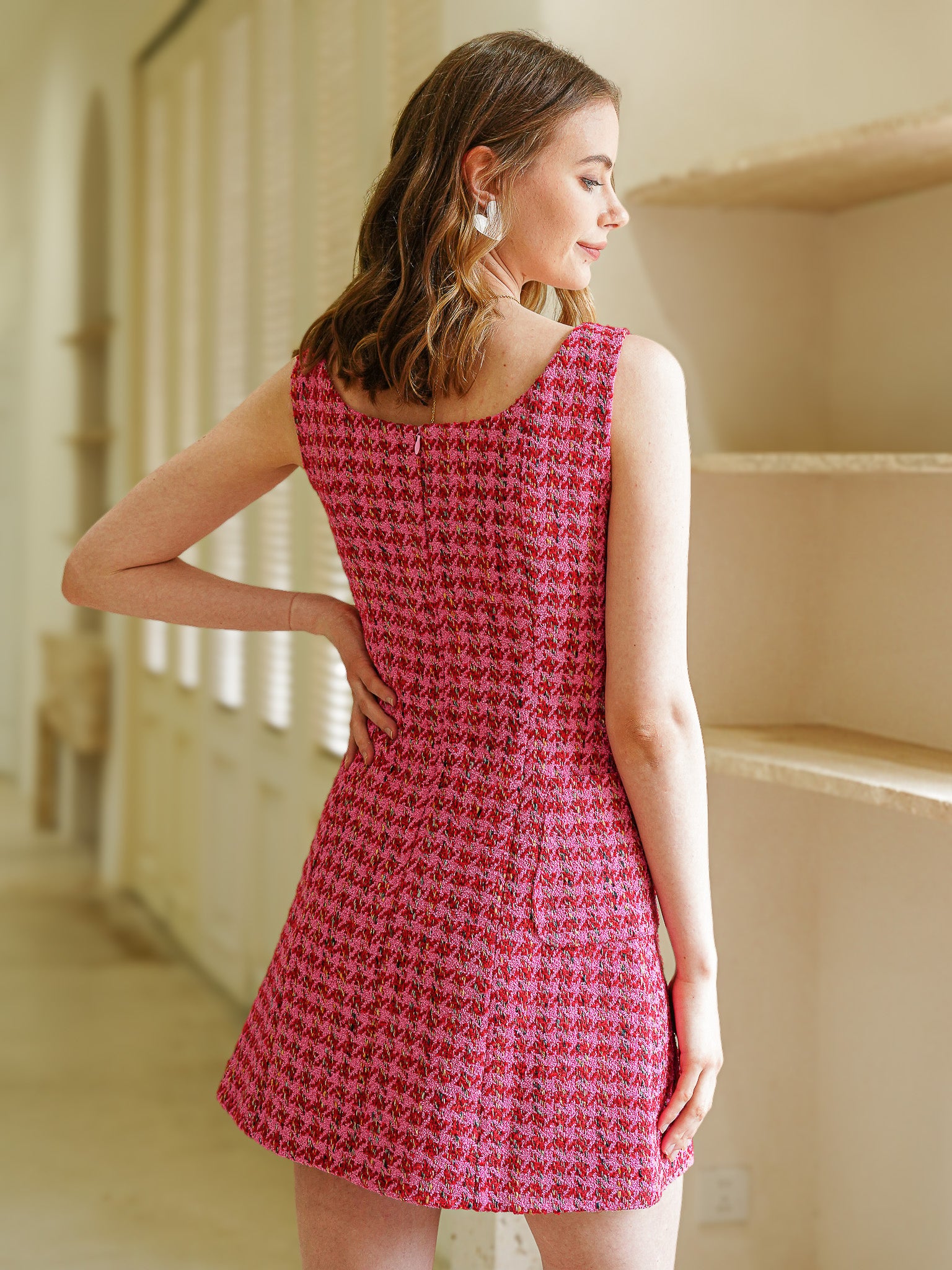 RP2464 - Classic Tweed A-Line Dress (2S-2M-2L)