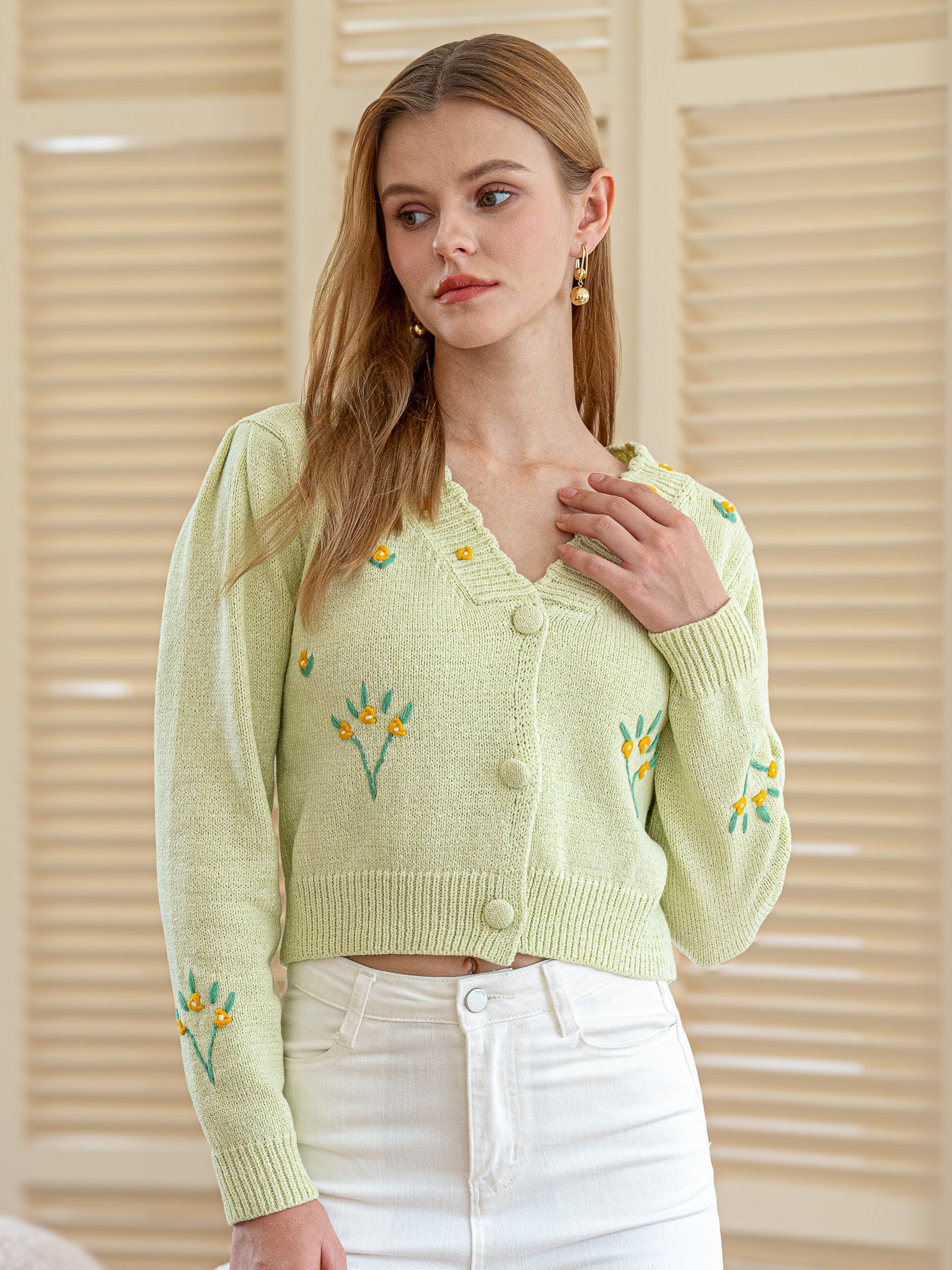 RP2456 - Sunny Blooms Embroidered Cardigan (2S-2M-2L)