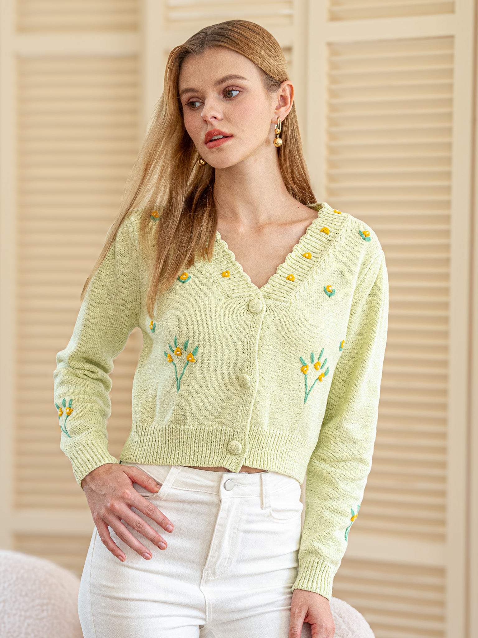 RP2456 - Sunny Blooms Embroidered Cardigan (2S-2M-2L)