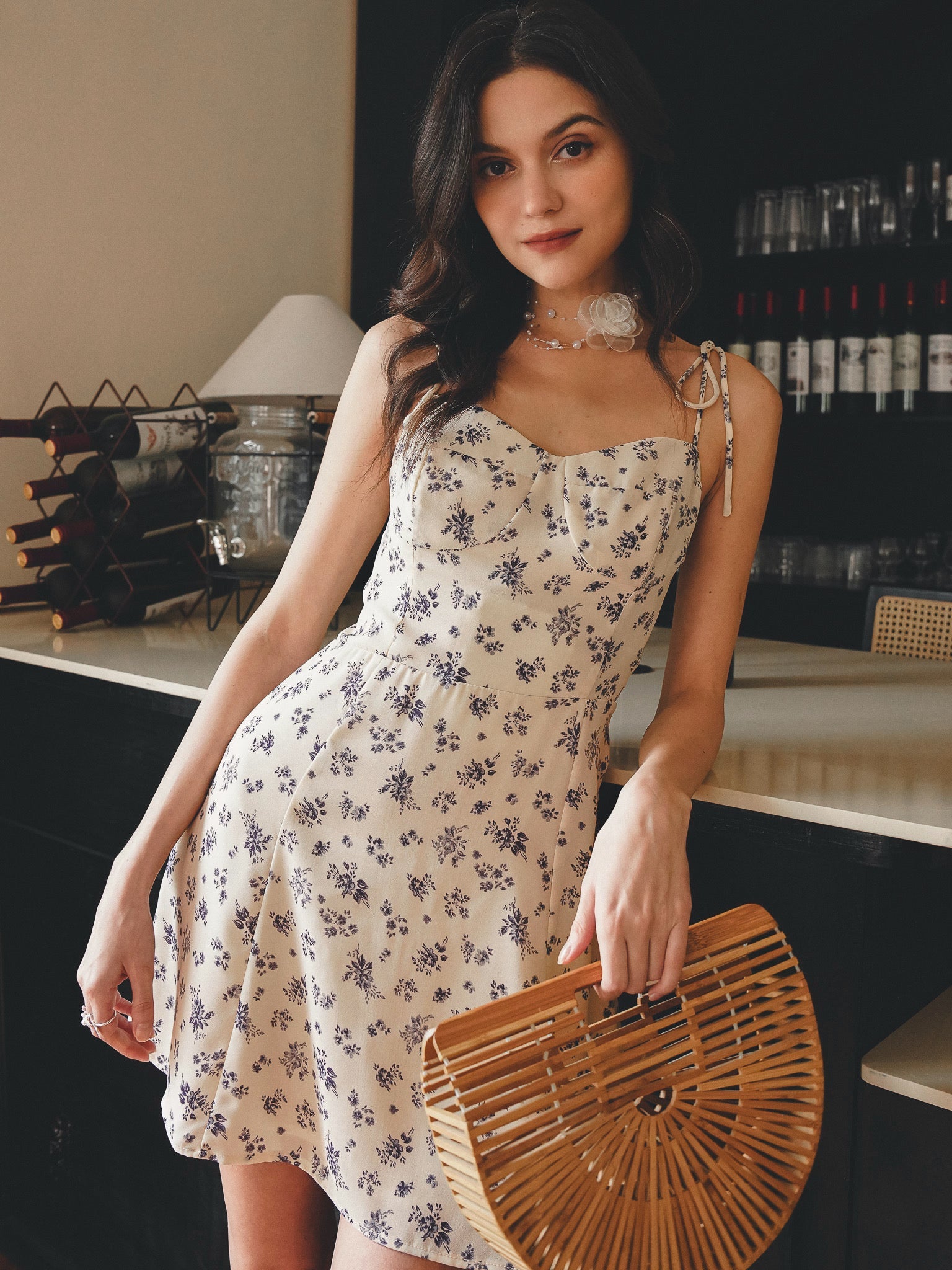 RP2270 - Blue Vintage Floral A-Line Sundress (2S-2M-2L)