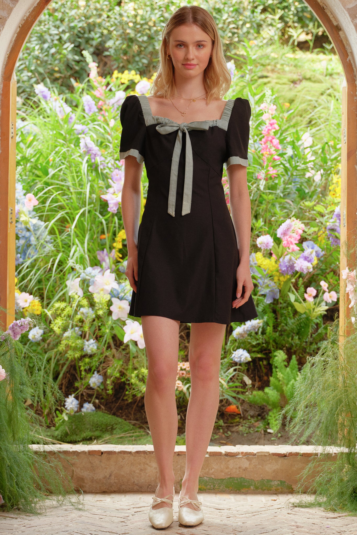 RP2677 - Black Mini Dress with Denim Ribbon (2S-2M-2L)