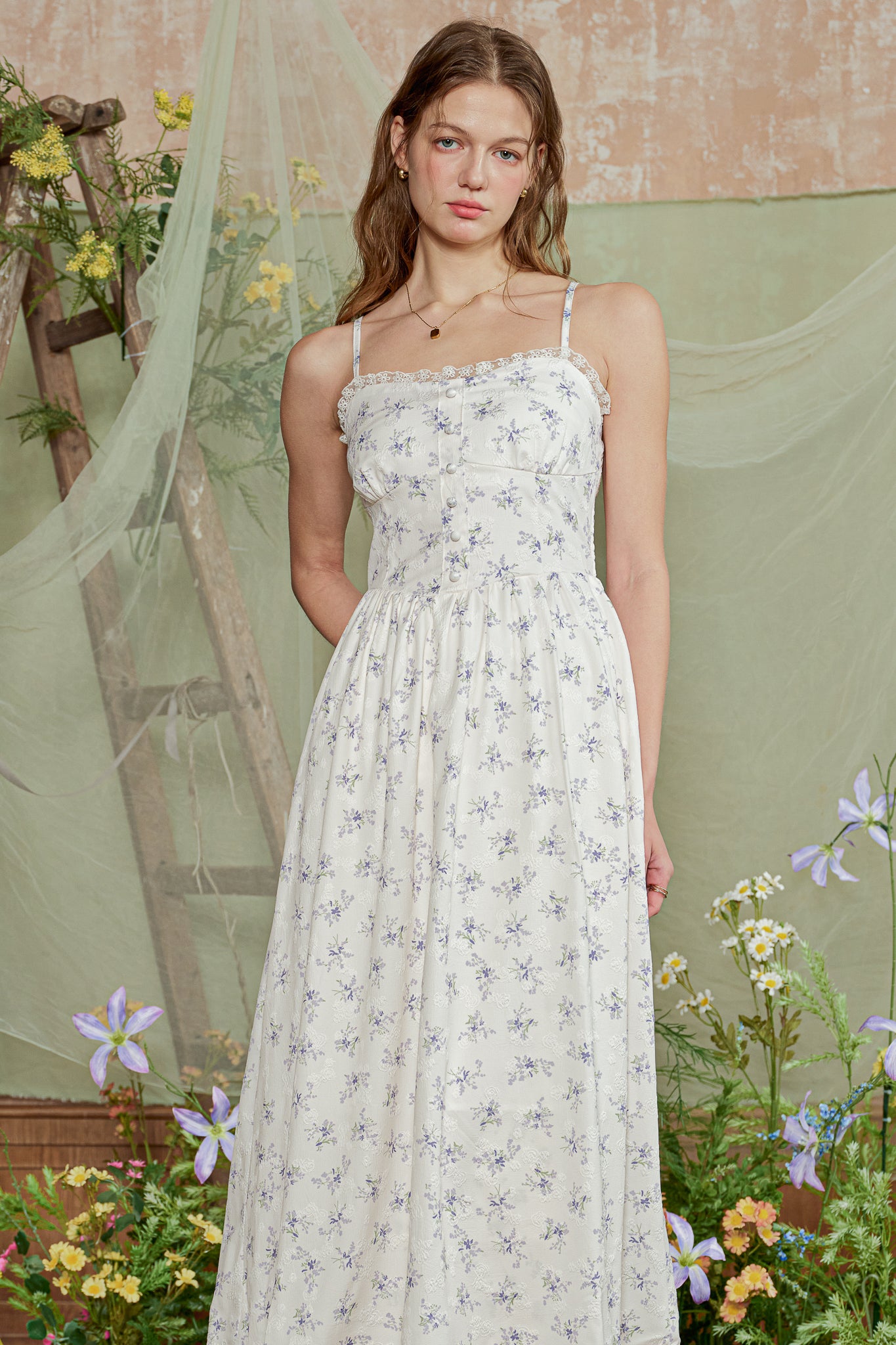 RP2777 - Lavender Cottagecore Button Dress (2S-2M-2L)