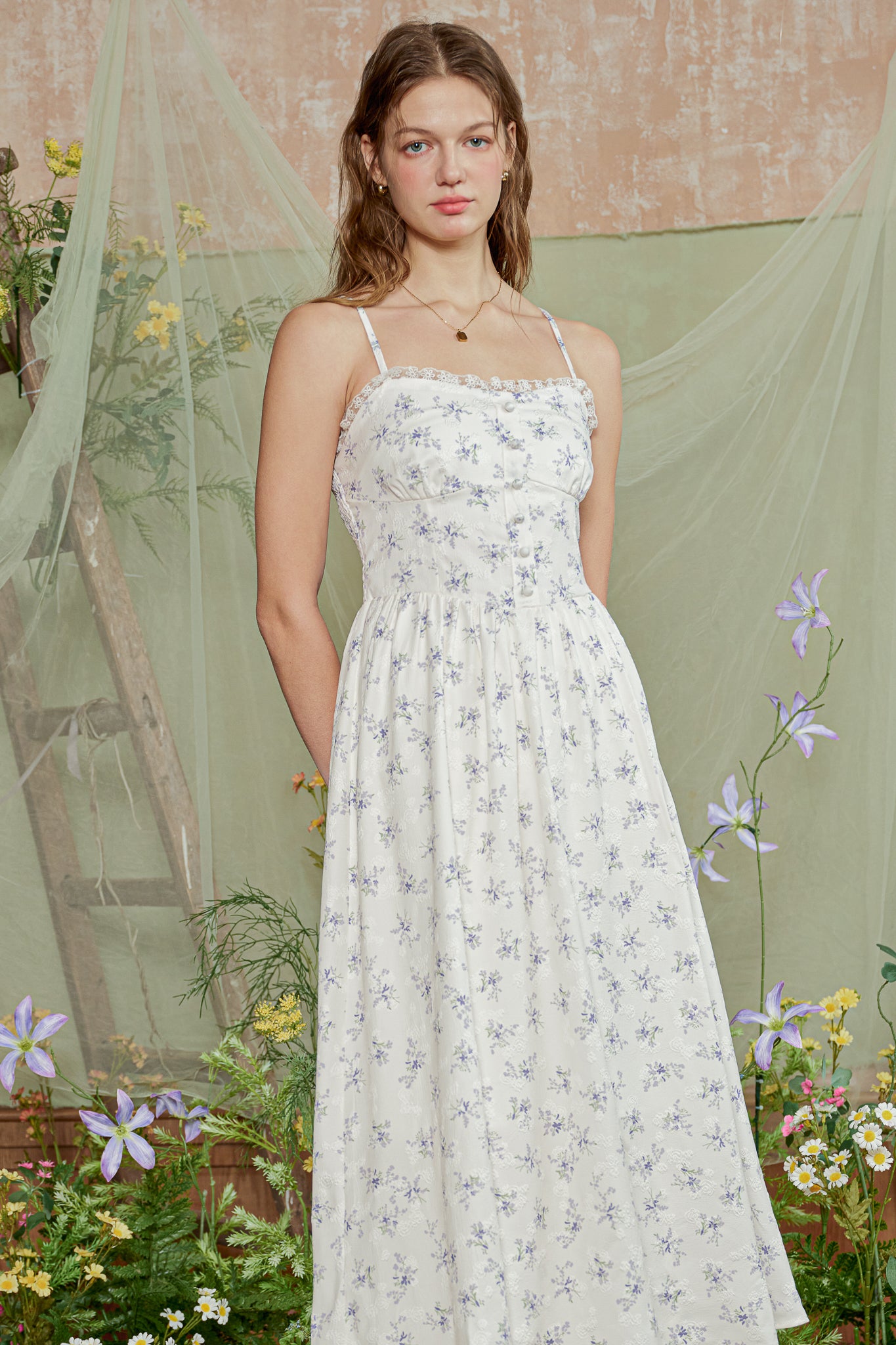 RP2777 - Lavender Cottagecore Button Dress (2S-2M-2L)