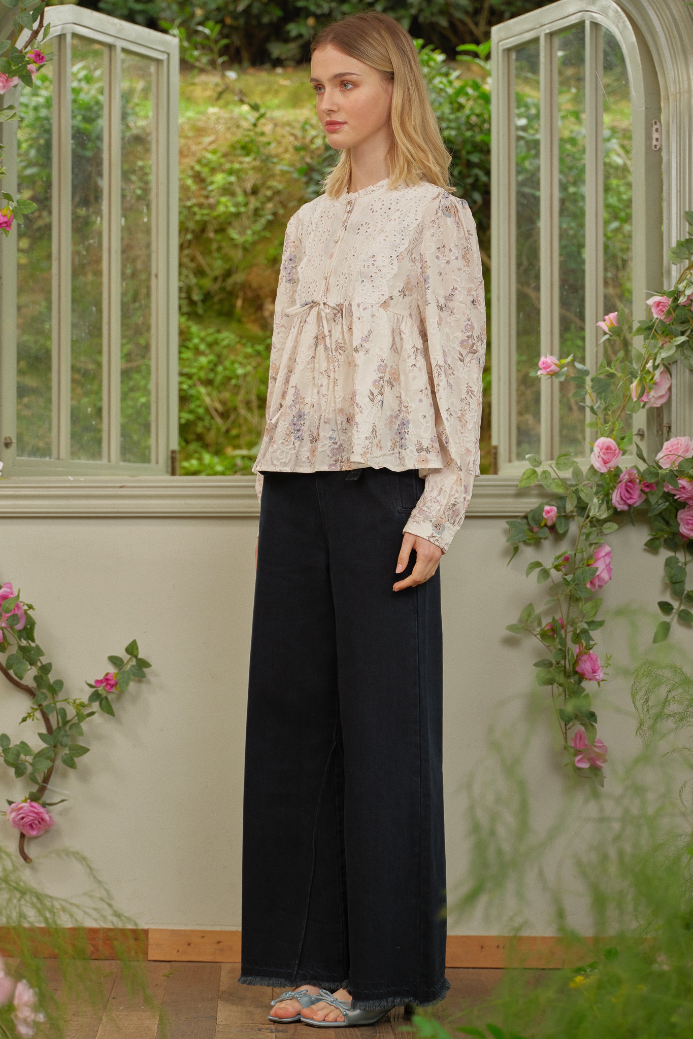 RP2678 - Soft Bloom Embroidered Peplum Top (2S-2M-2L)