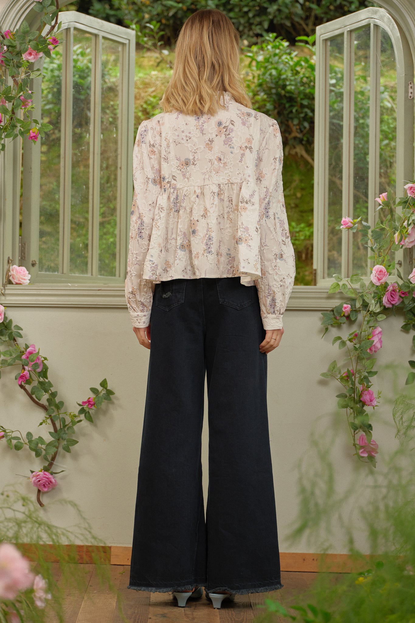RP2678 - Soft Bloom Embroidered Peplum Top (2S-2M-2L)