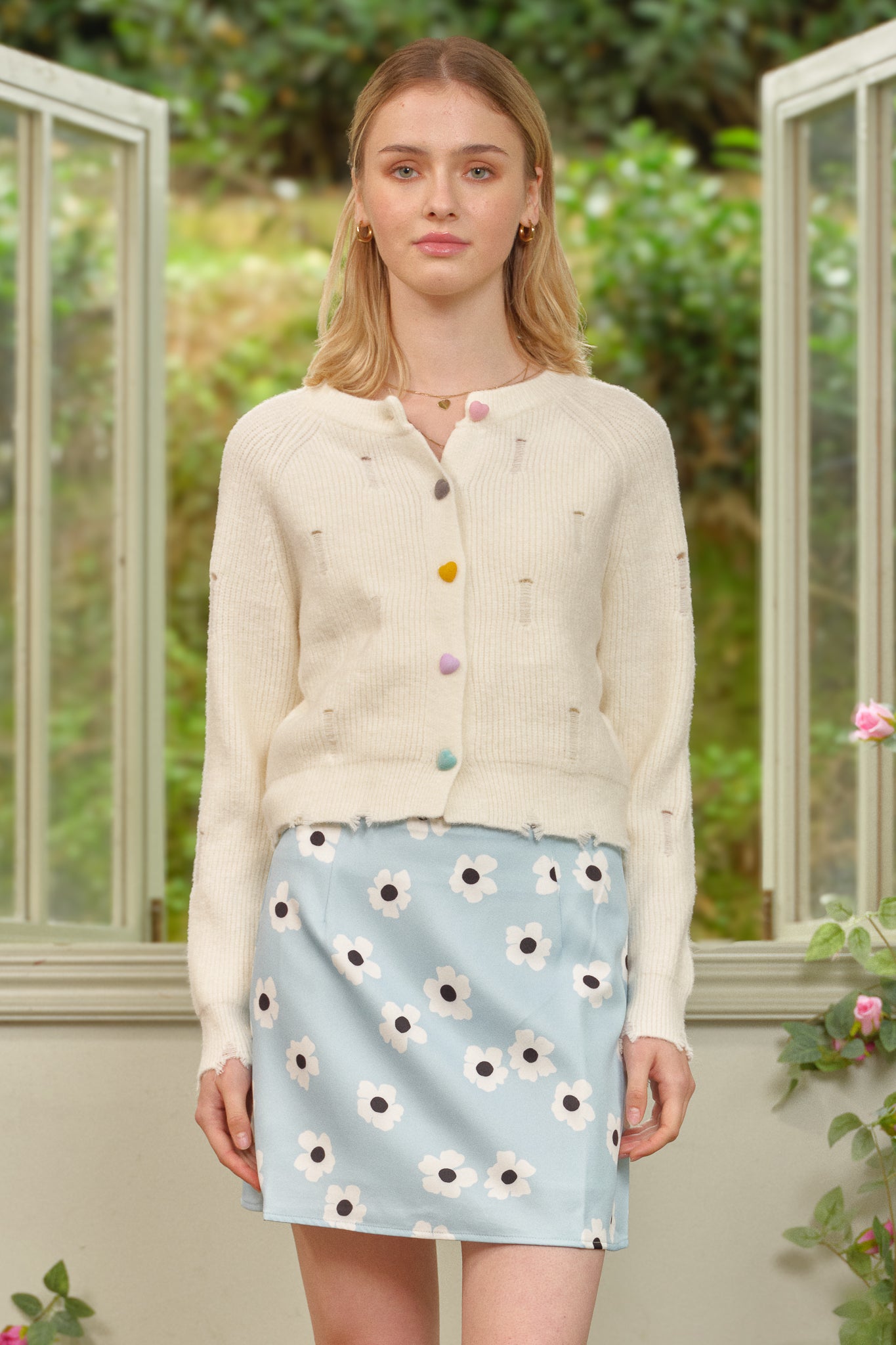 RP2659 - Pastel Heart Button Knit Cardigan (2S-2M-2L)