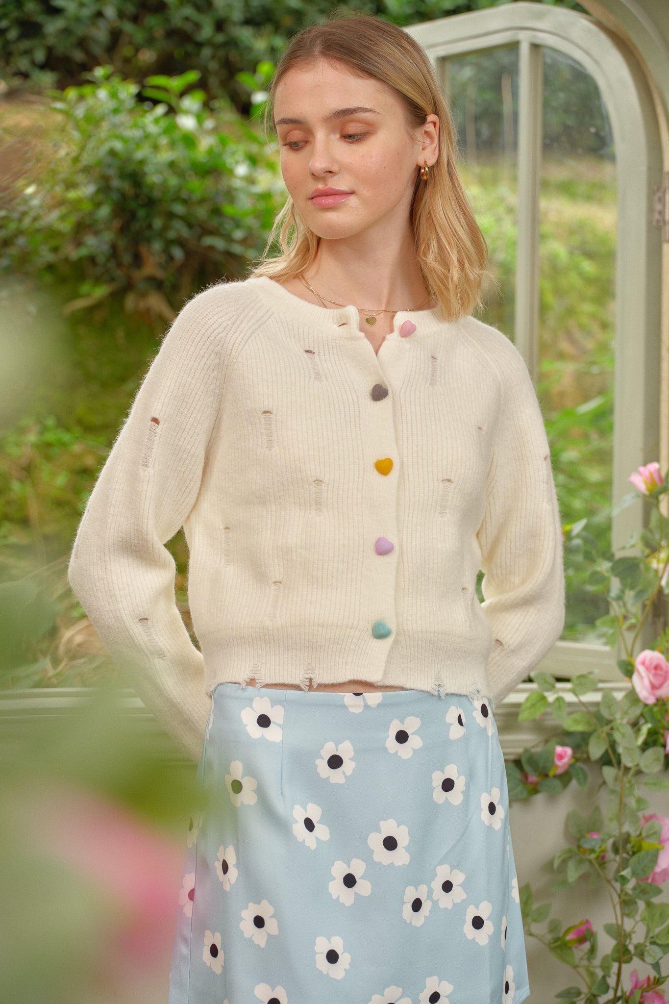 RP2659 - Pastel Heart Button Knit Cardigan (2S-2M-2L)