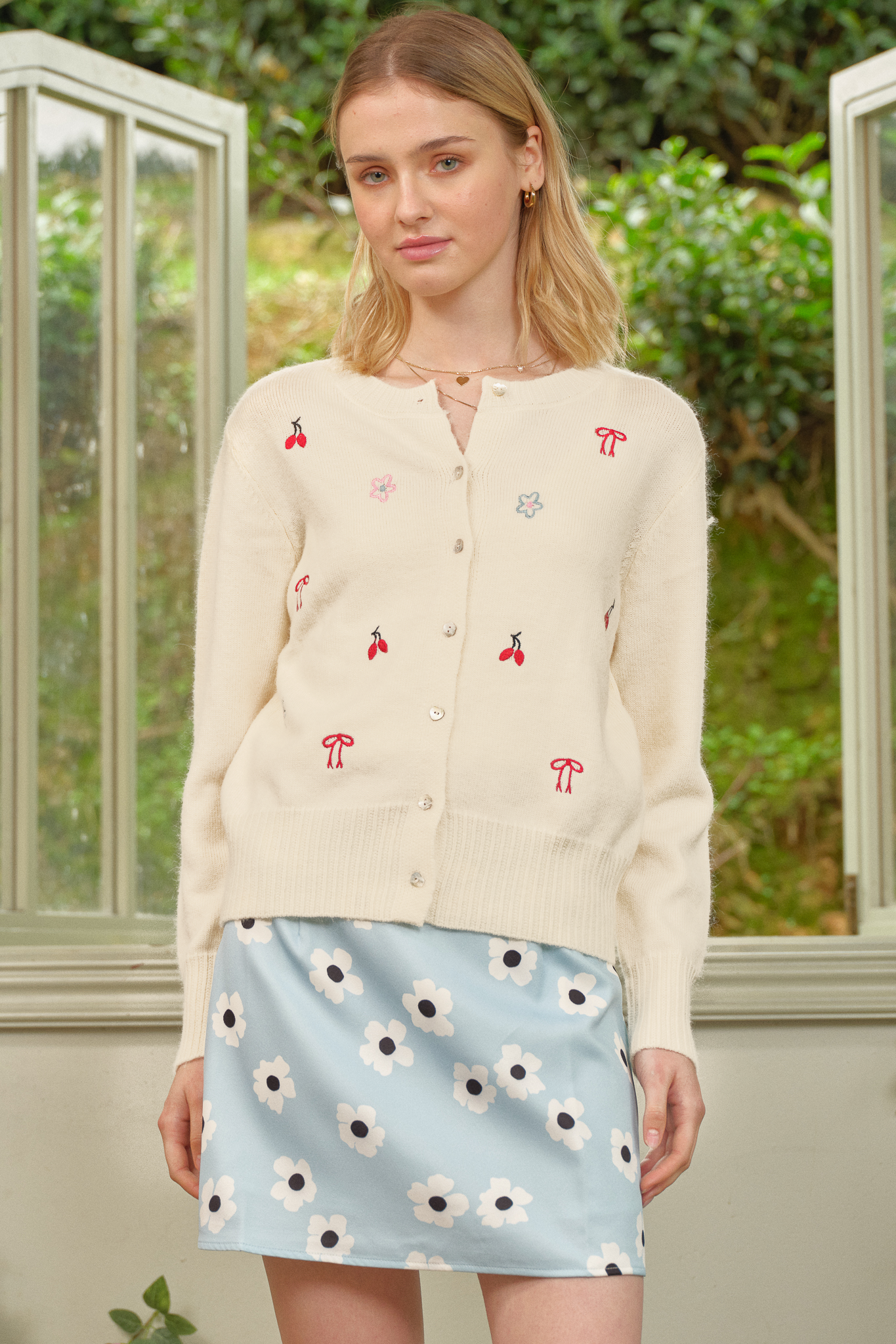RP2661 - Sweetly Embroidered Knit Cardigan (2S-2M-2L)