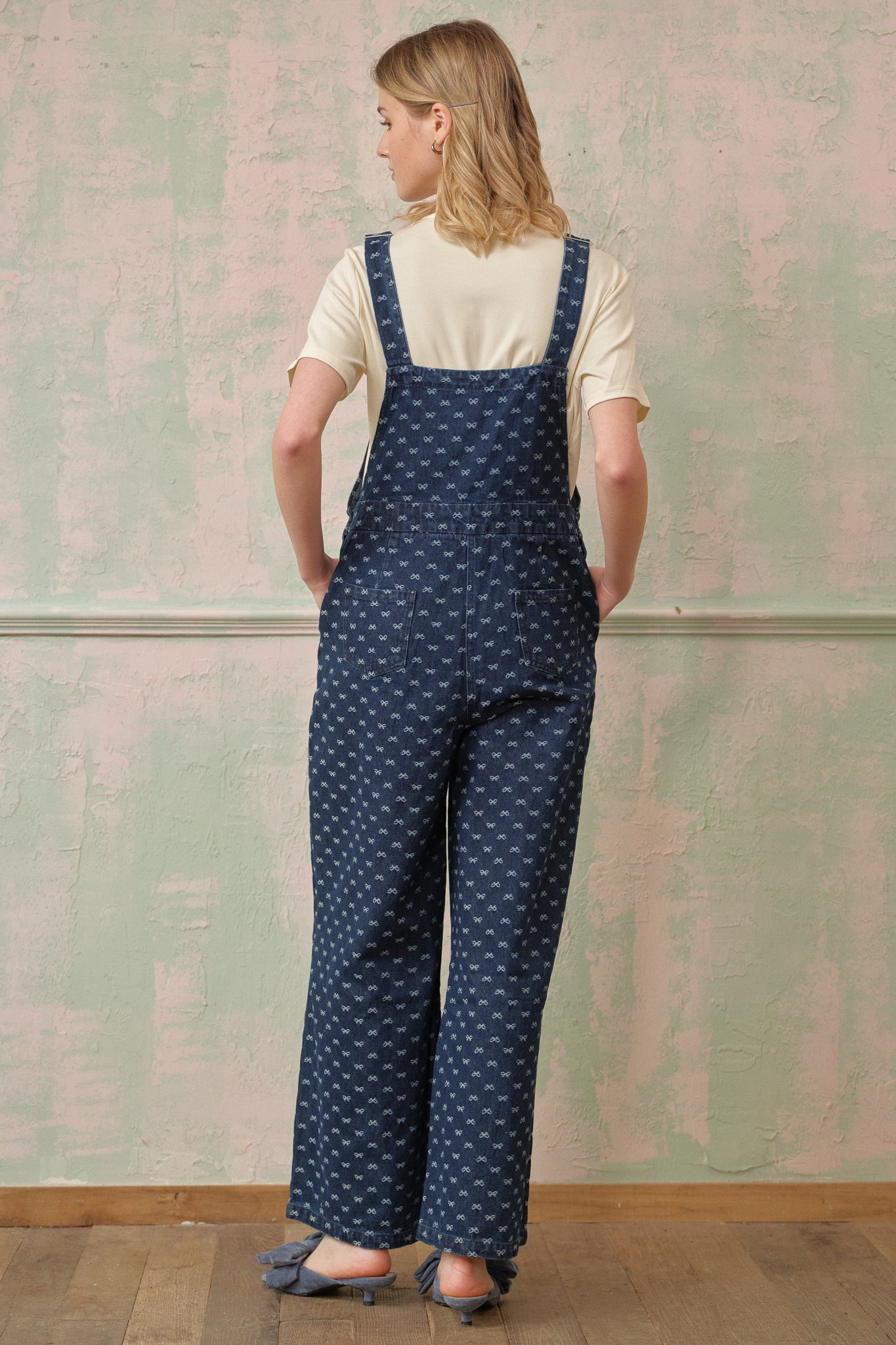 RP2668 - Bow-Patterned Denim Overalls (2S-2M-2L)