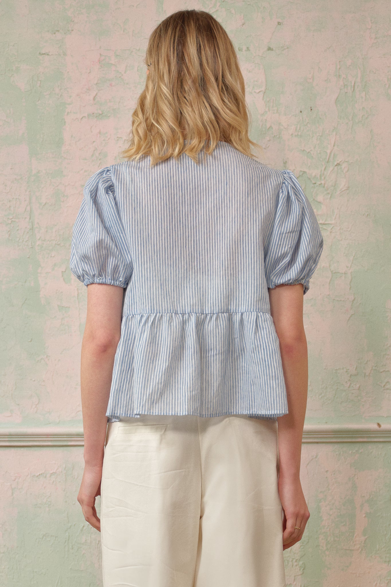 RP2683 - Striped Peplum Top with Bows (2S-2M-2L)