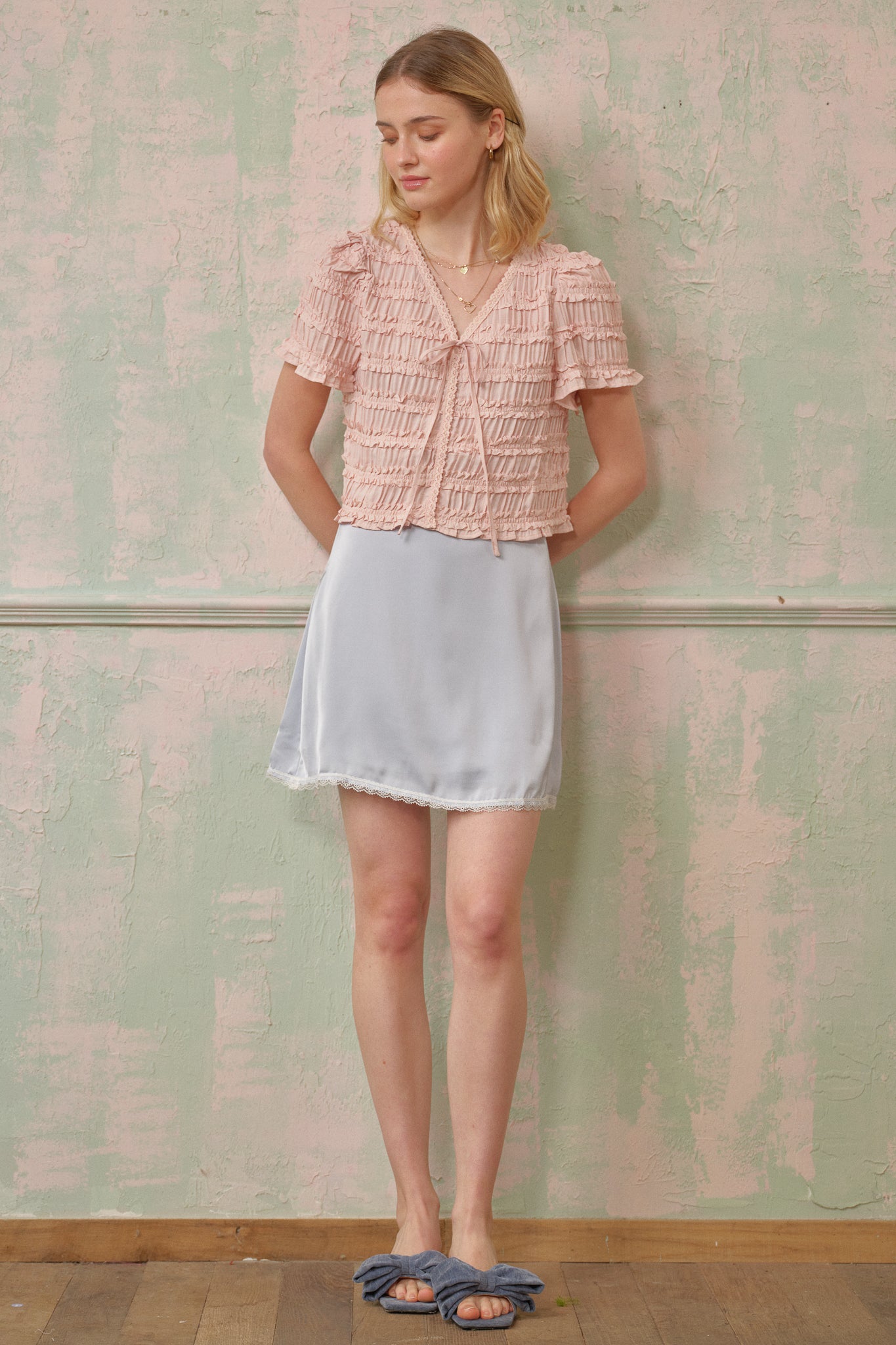 RP2690 - Soft Blush Textured Crop Top (2S-2M-2L)