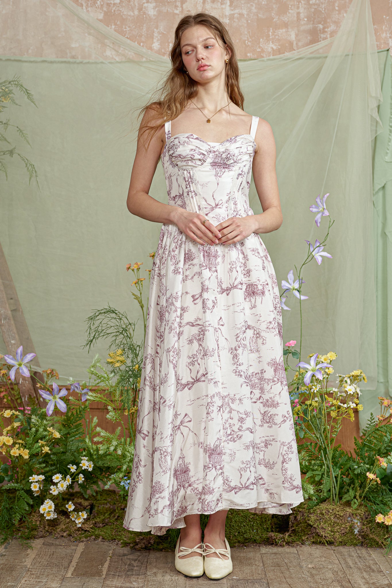 RP2828 - Classical Garden Toile Dress (2S-2M-2L)