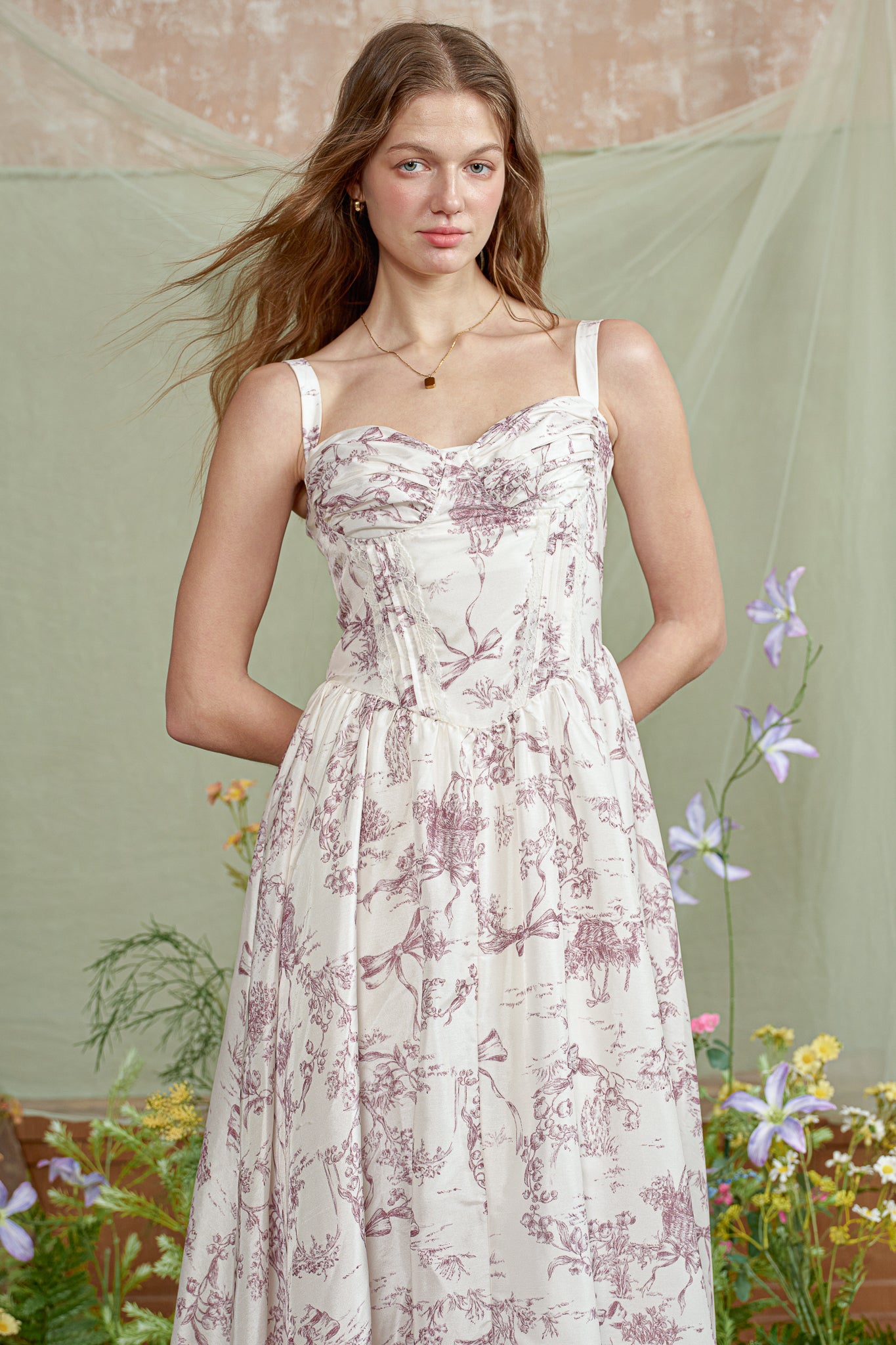 RP2828 - Classical Garden Toile Dress (2S-2M-2L)