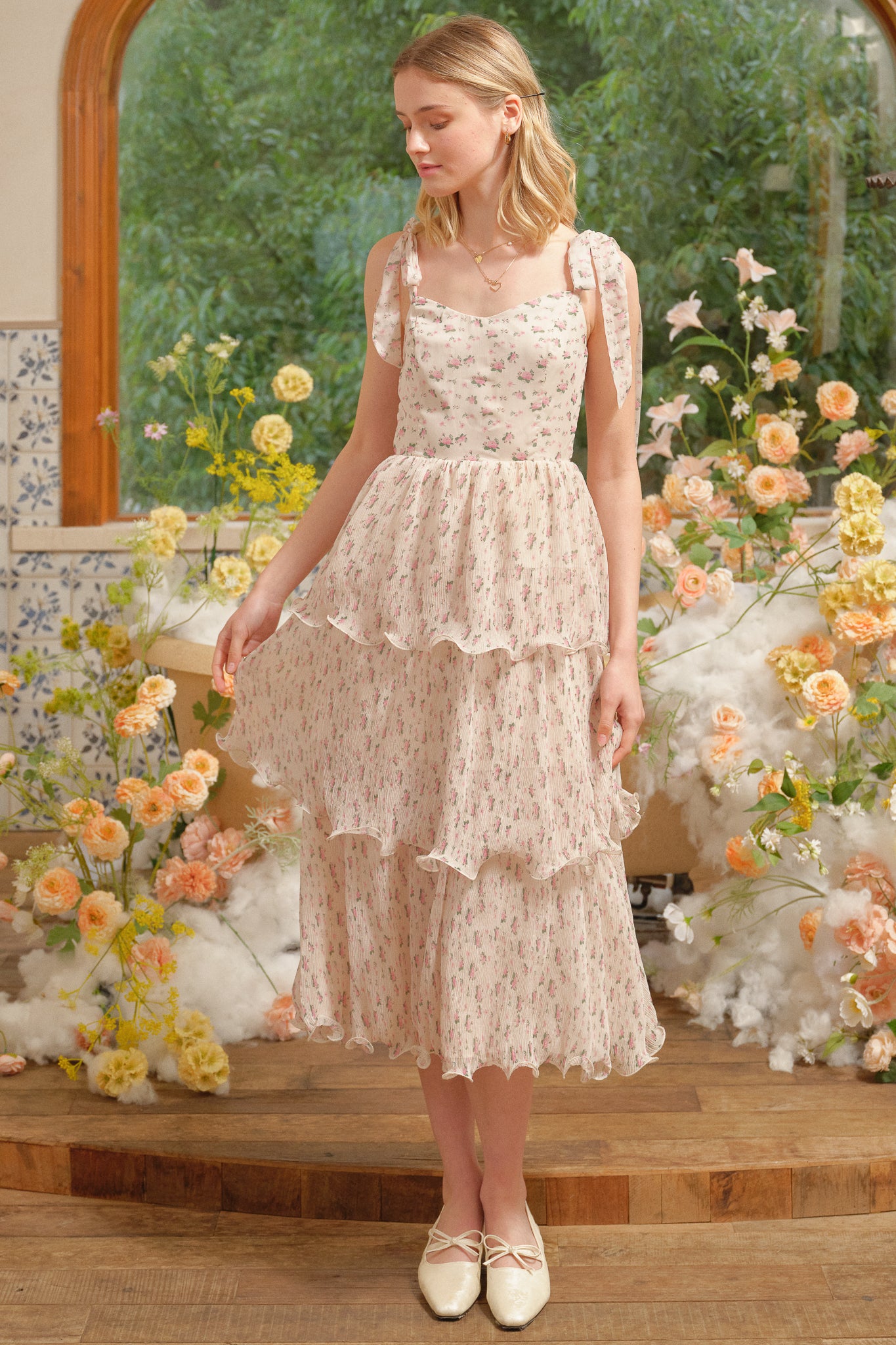 RP2704 - Whimsical Blooms Tiered Statement Dress (2S-2M-2L)