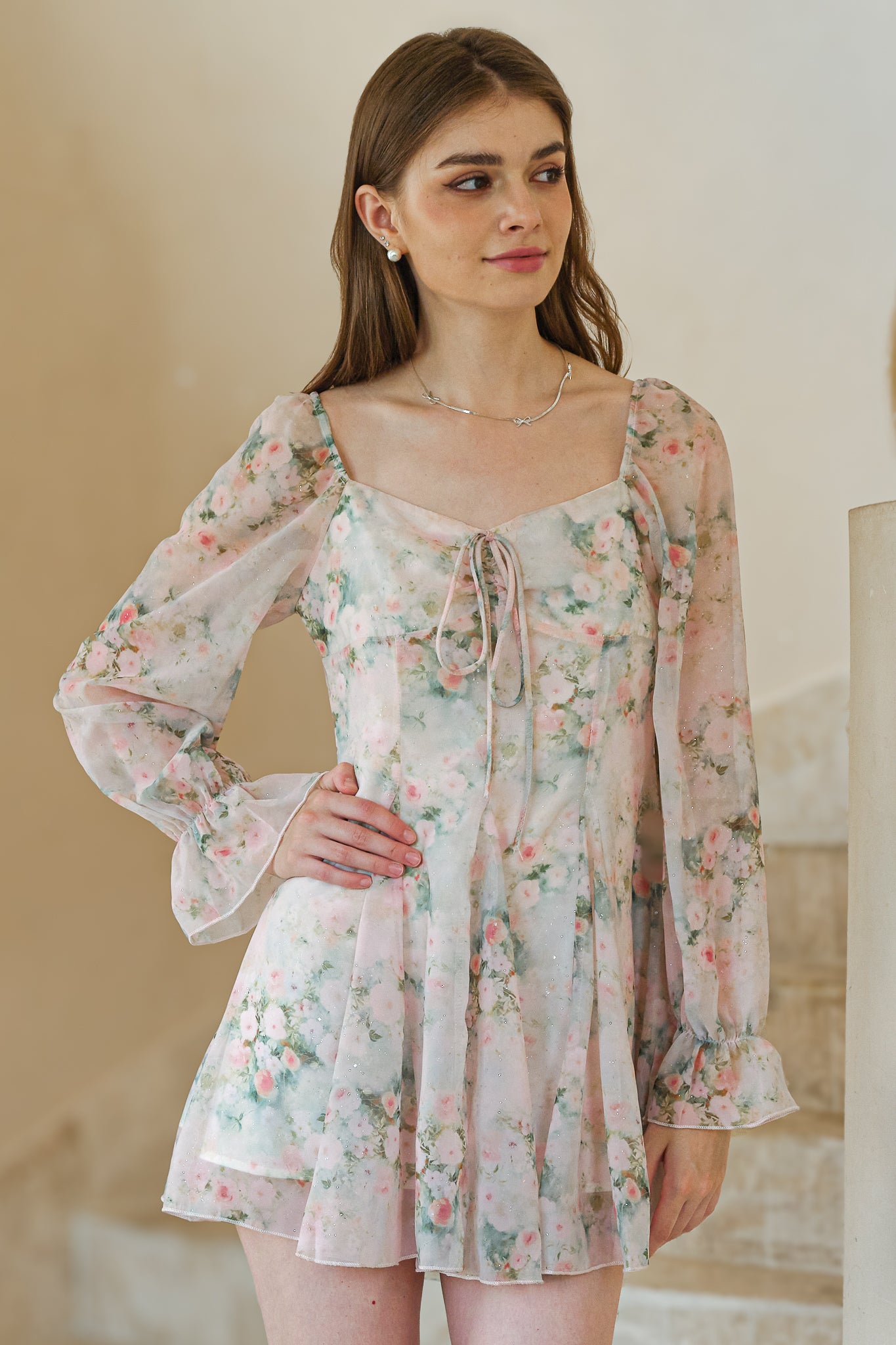 RP2582 - Garden Party Floral Dress with Shimmer (2S-2M-2L)