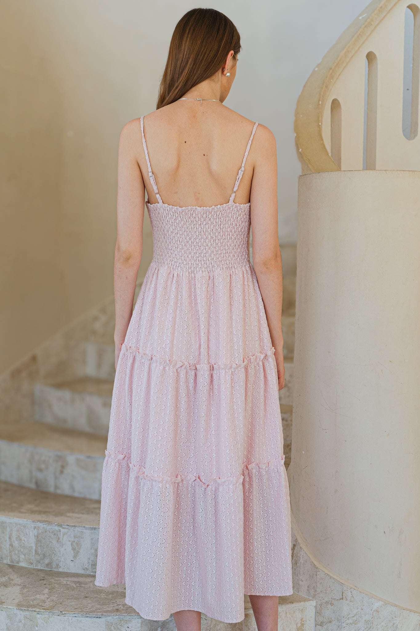 RP2586 - Soft Blush Heart Lace Maxi Dress(2S-2M-2L)
