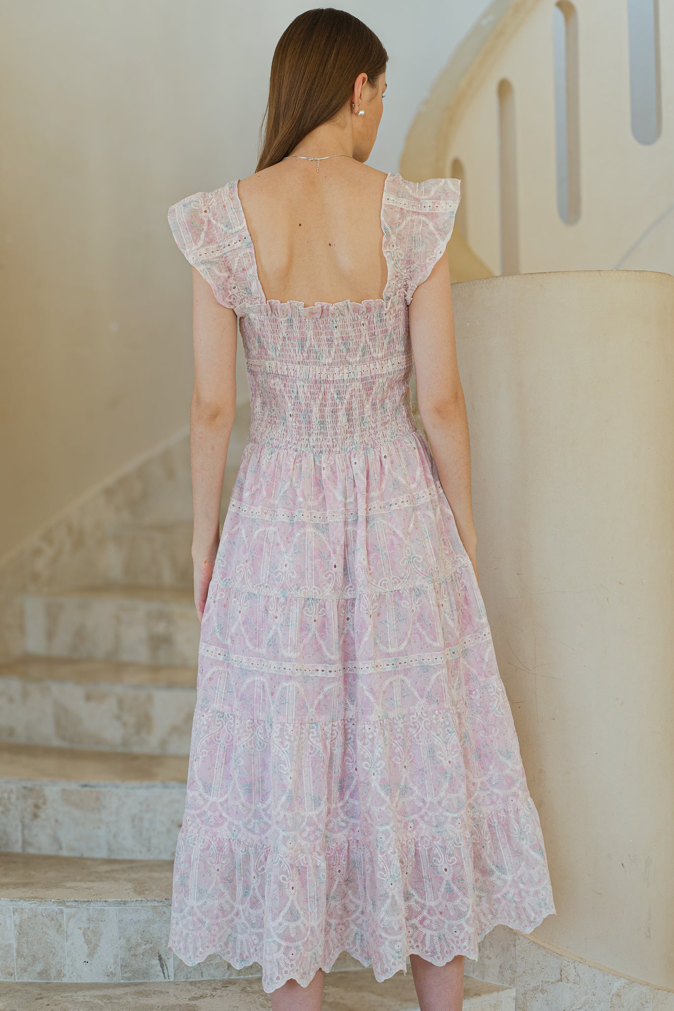 RP2584 - Whimsical Lace Flutter Sleeve Midi Dress (2S-2M-2L)