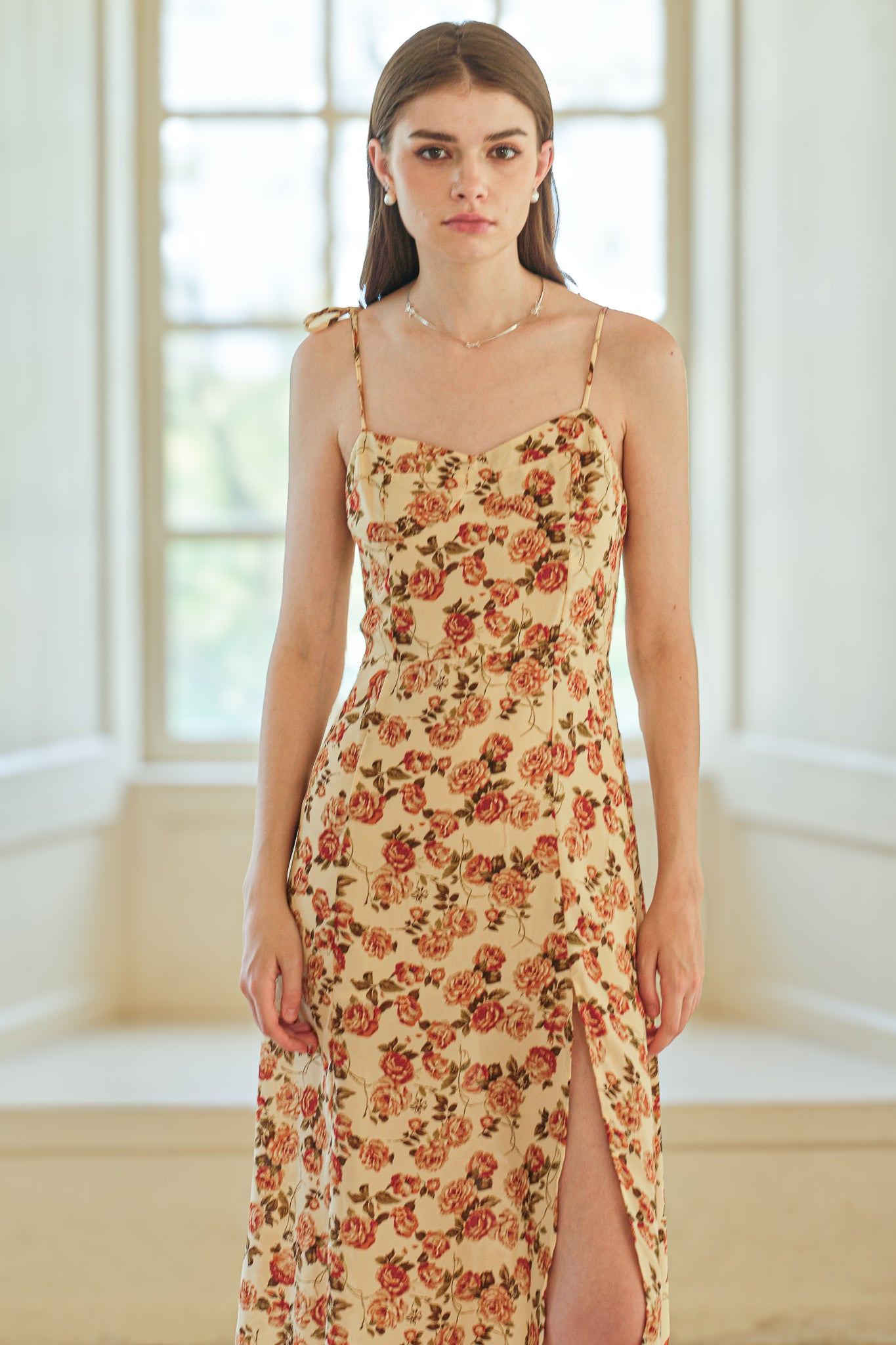 RP2583 - Vintage Rose Print Midi Dress (2S-2M-2L)