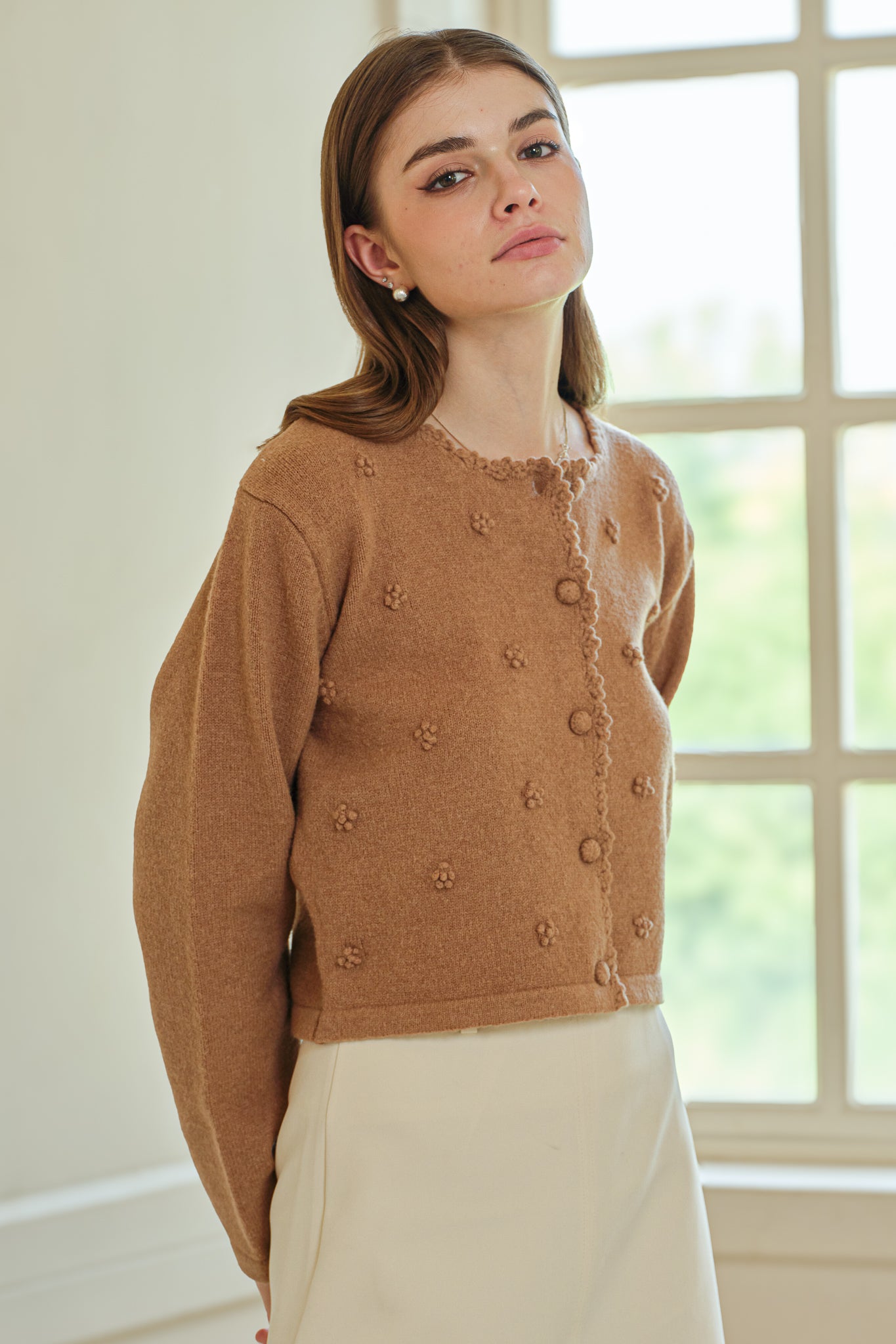 RP2579 - Pom Pom Buttoned Cardigan (2S-2M-2L)