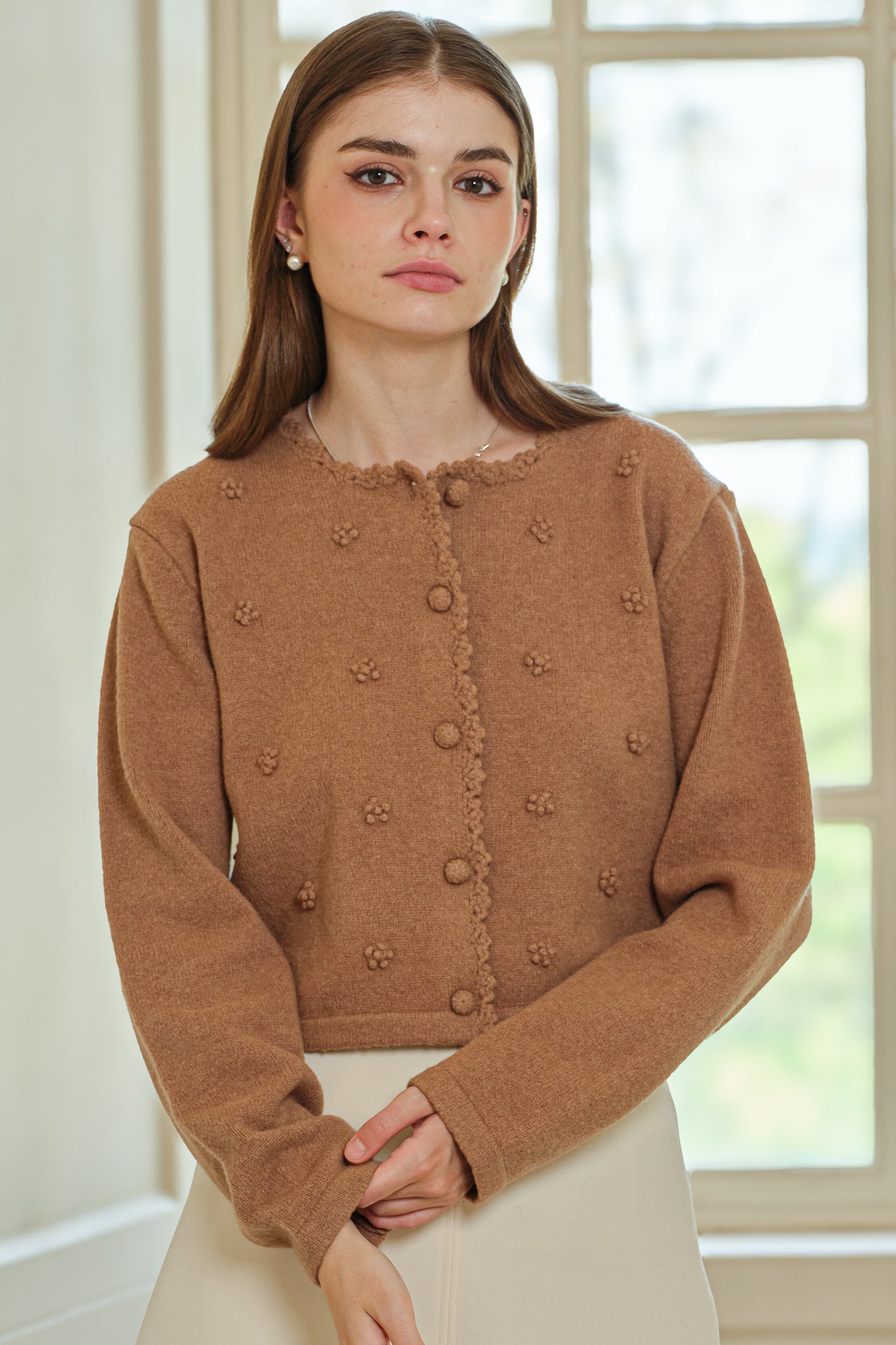 RP2579 - Pom Pom Buttoned Cardigan (2S-2M-2L)