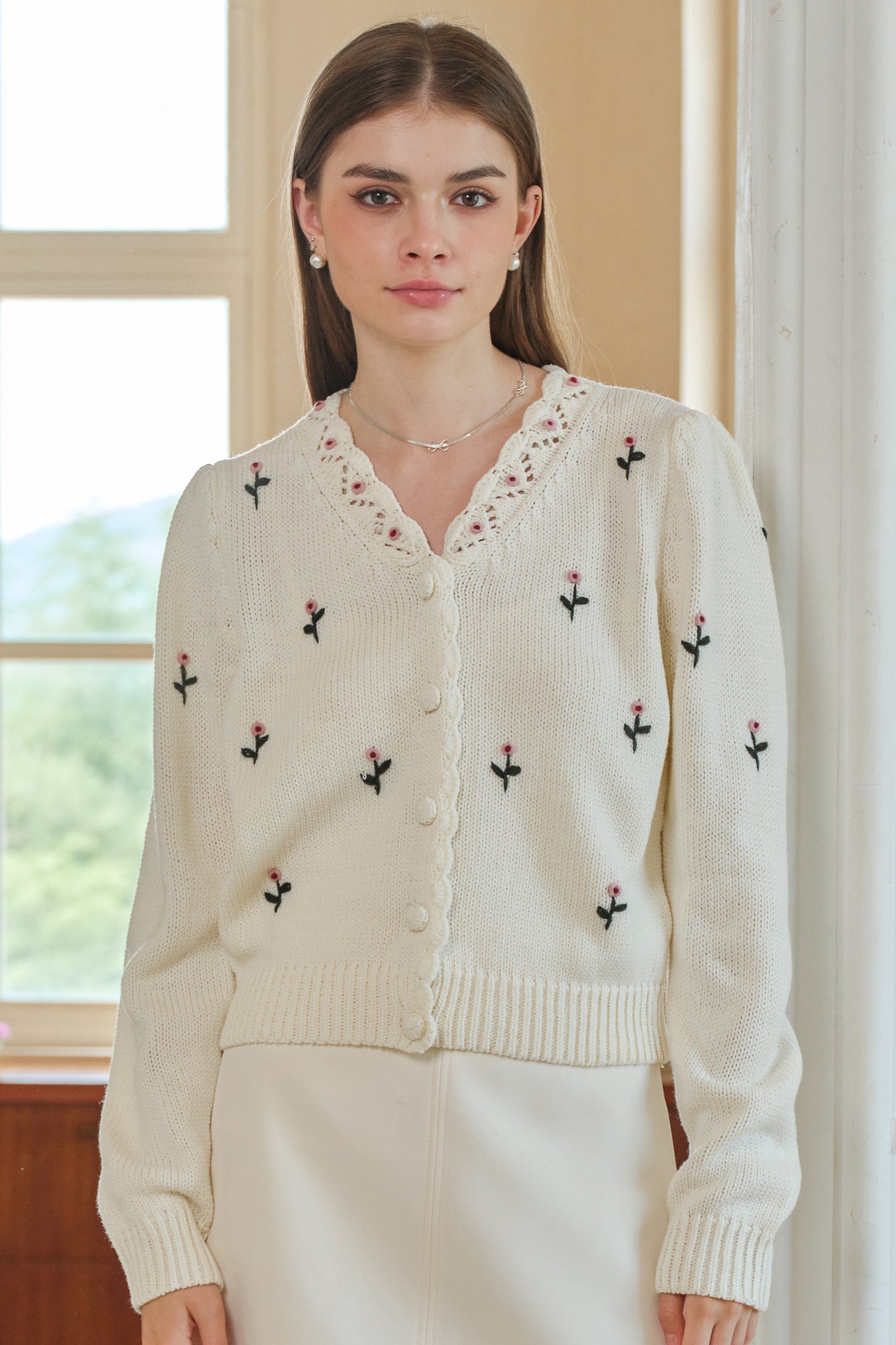 RP2573 - Sweet Blossom Button-Up Cardigan (2S-2M-2L)