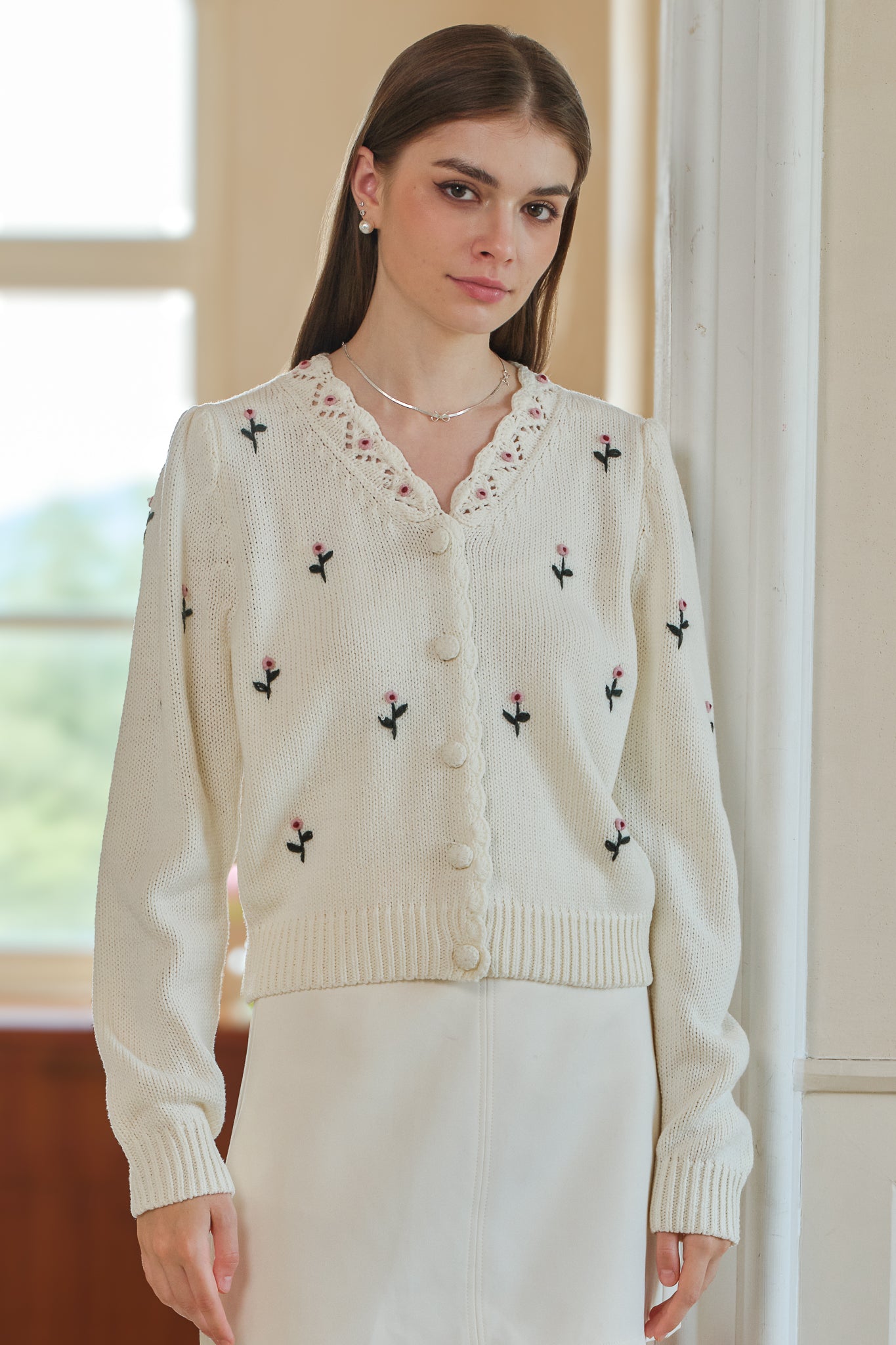 RP2573 - Sweet Blossom Button-Up Cardigan (2S-2M-2L)