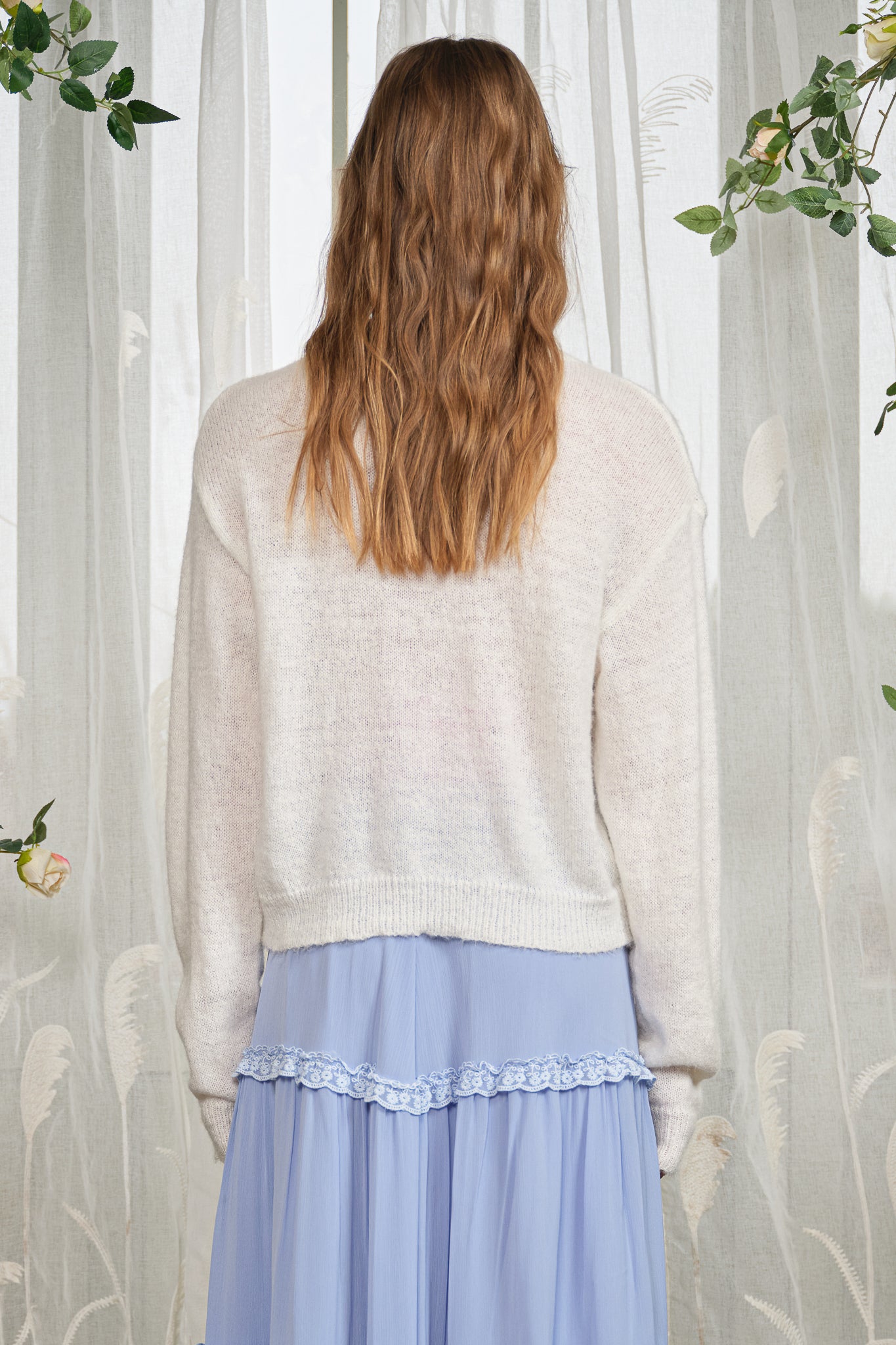 RP2858 - Embroidered Vine Cable Sweater (2S-2M-2L)