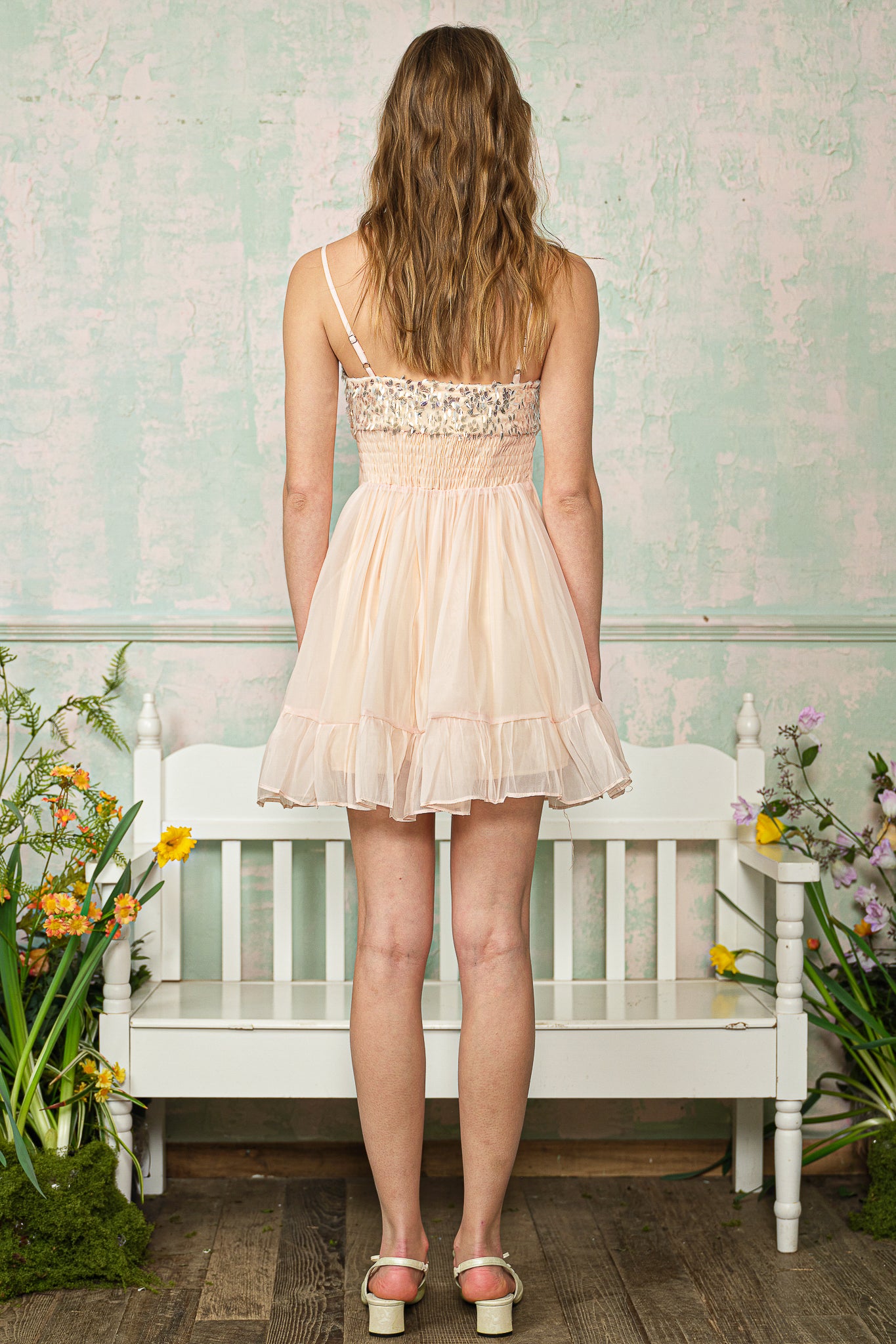 RP2820 - Blush Tulle Sequined Mini Dress (2S-2M-2L)