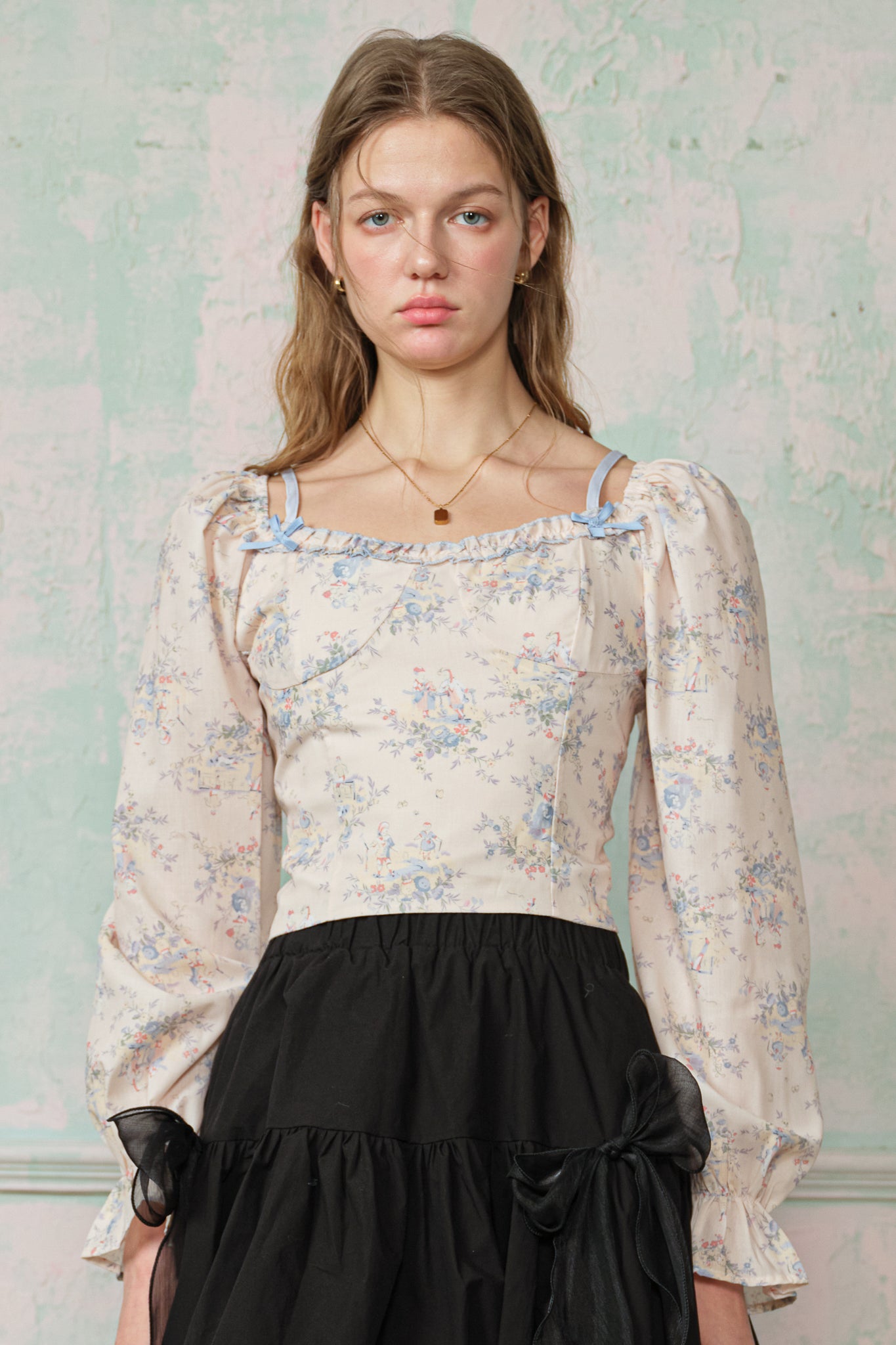 RP2851 - Powder Bloom Puff Sleeve Top (2S-2M-2L)