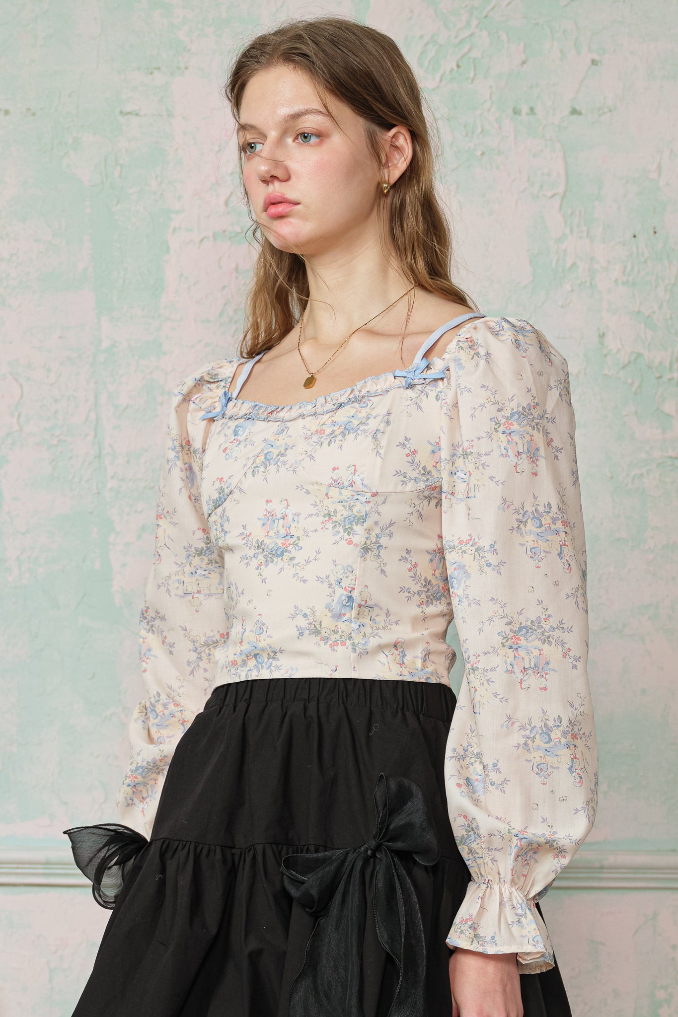 RP2851 - Powder Bloom Puff Sleeve Top (2S-2M-2L)