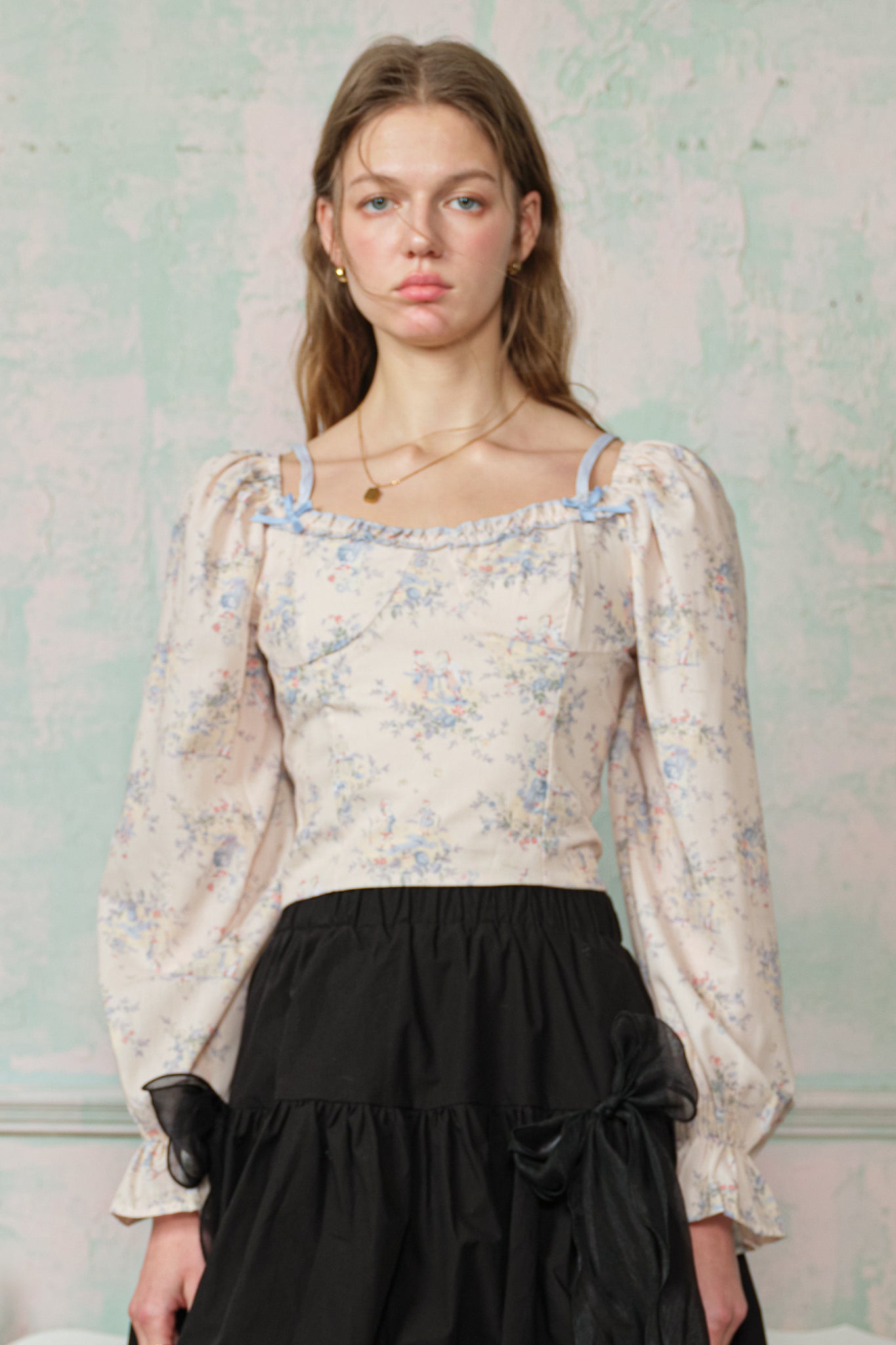 RP2851 - Powder Bloom Puff Sleeve Top (2S-2M-2L)