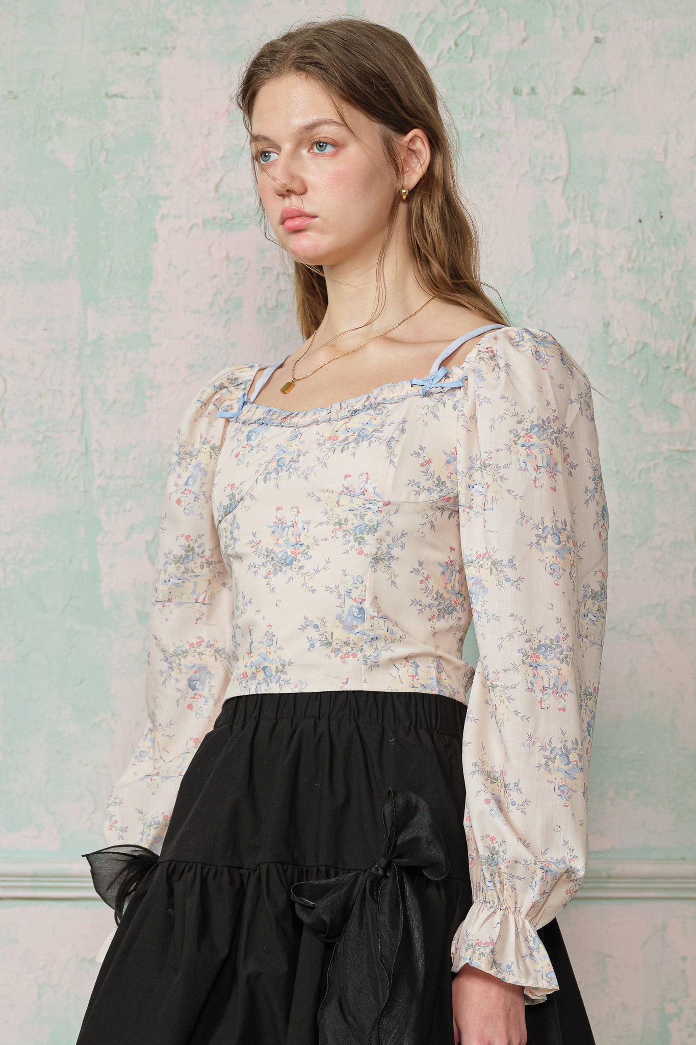 RP2851 - Powder Bloom Puff Sleeve Top (2S-2M-2L)