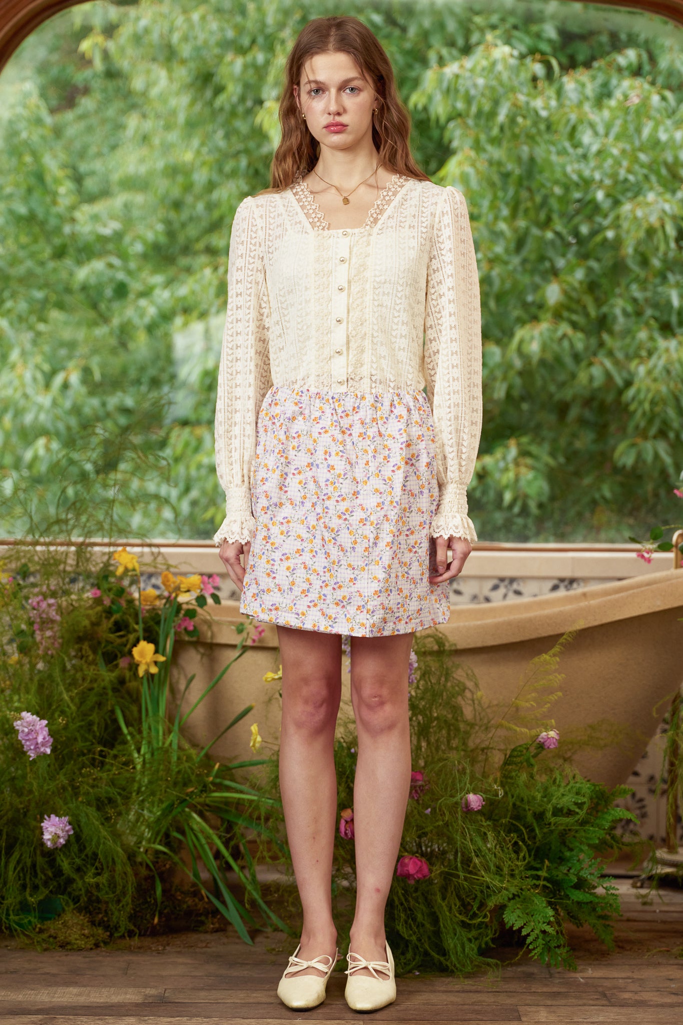 RP2846 - Gingham Bloom Mini Skirt (2S-2M-2L)