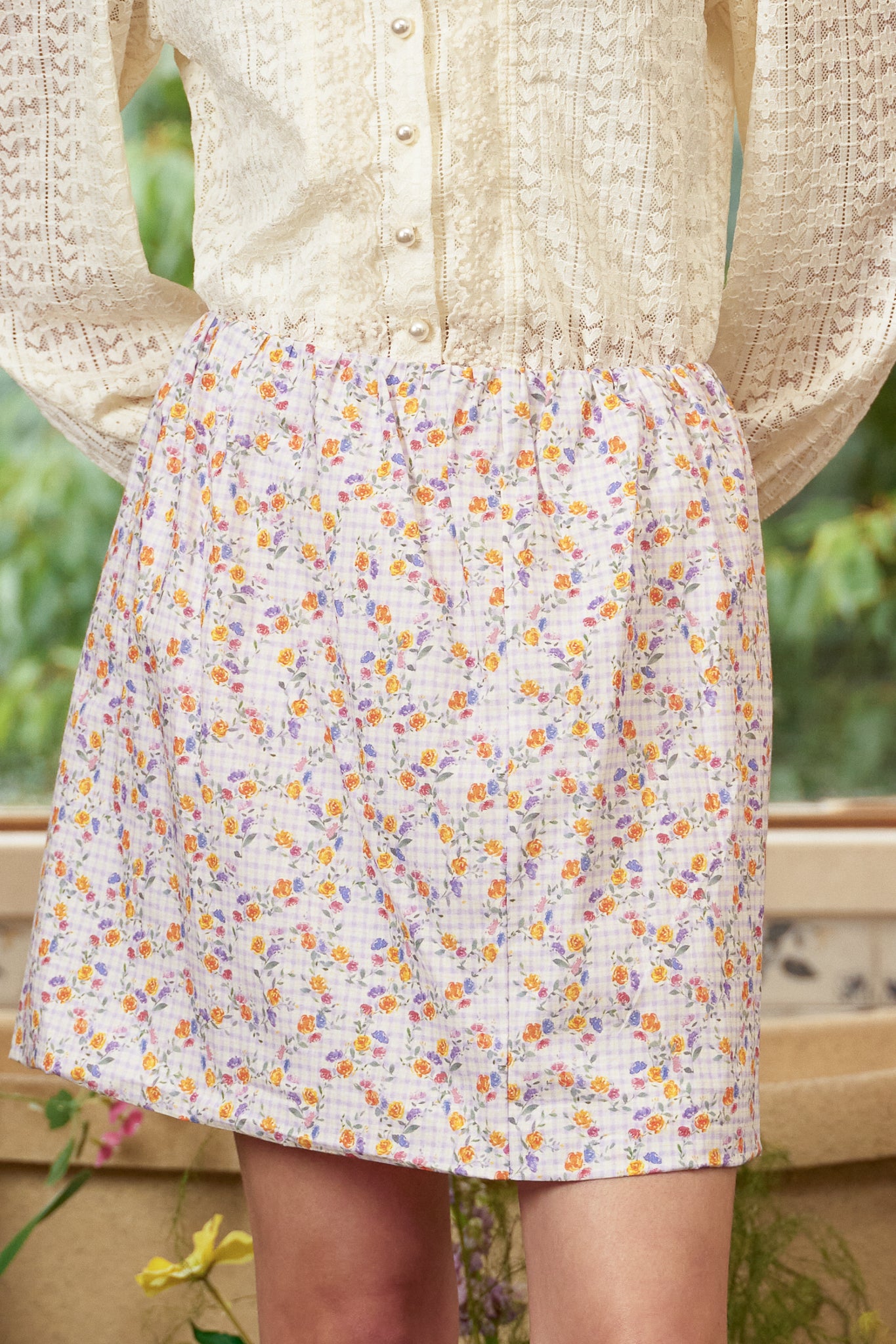 RP2846 - Gingham Bloom Mini Skirt (2S-2M-2L)