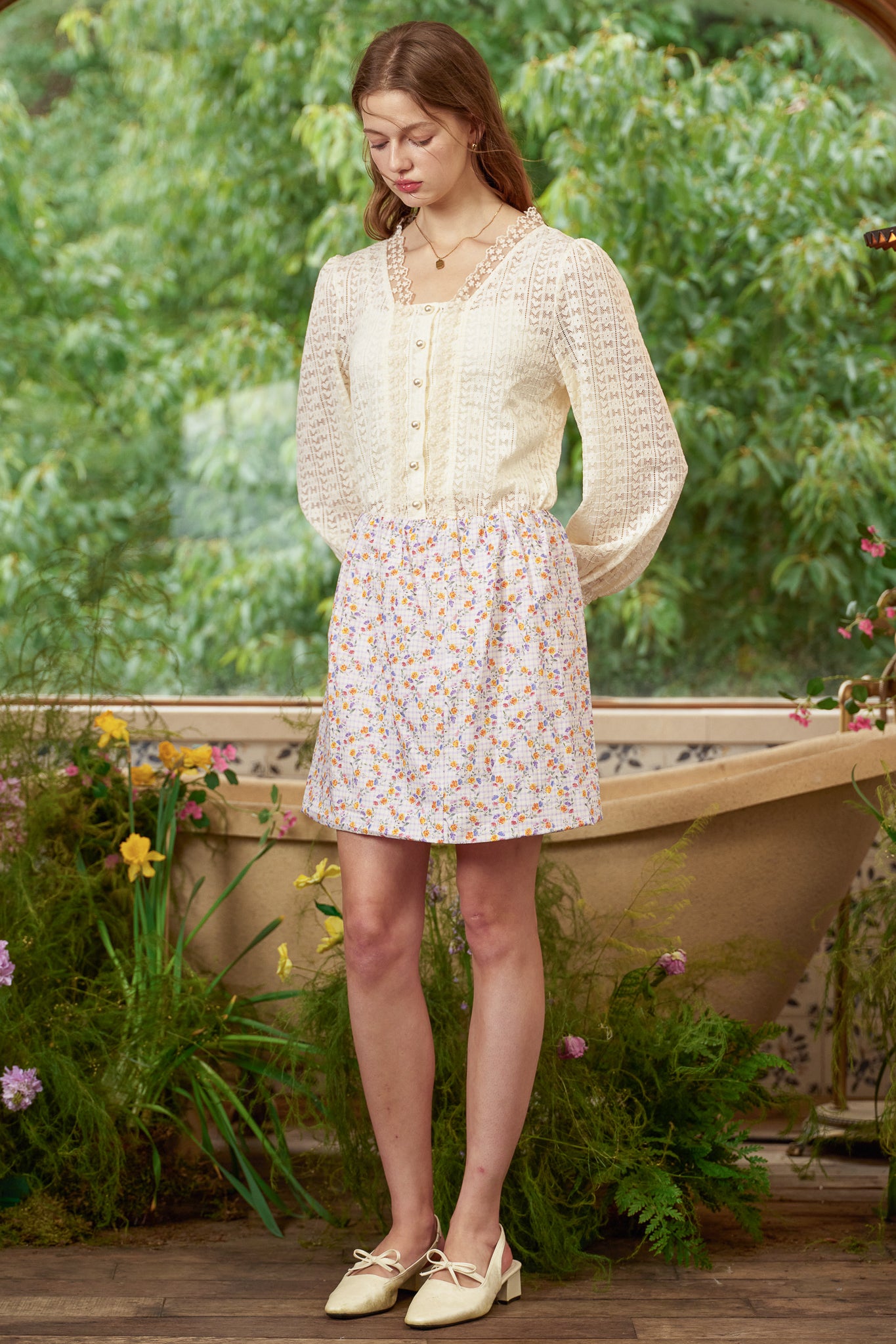 RP2846 - Gingham Bloom Mini Skirt (2S-2M-2L)