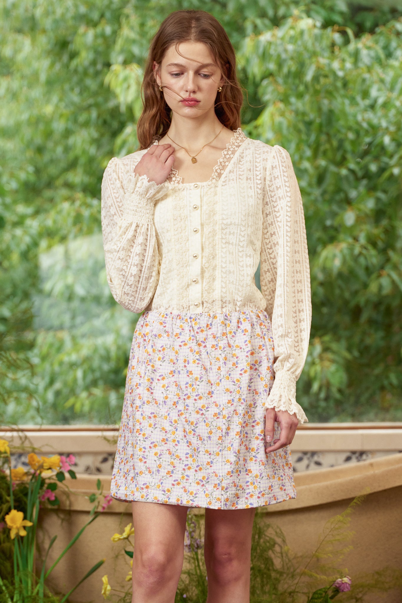 RP2846 - Gingham Bloom Mini Skirt (2S-2M-2L)