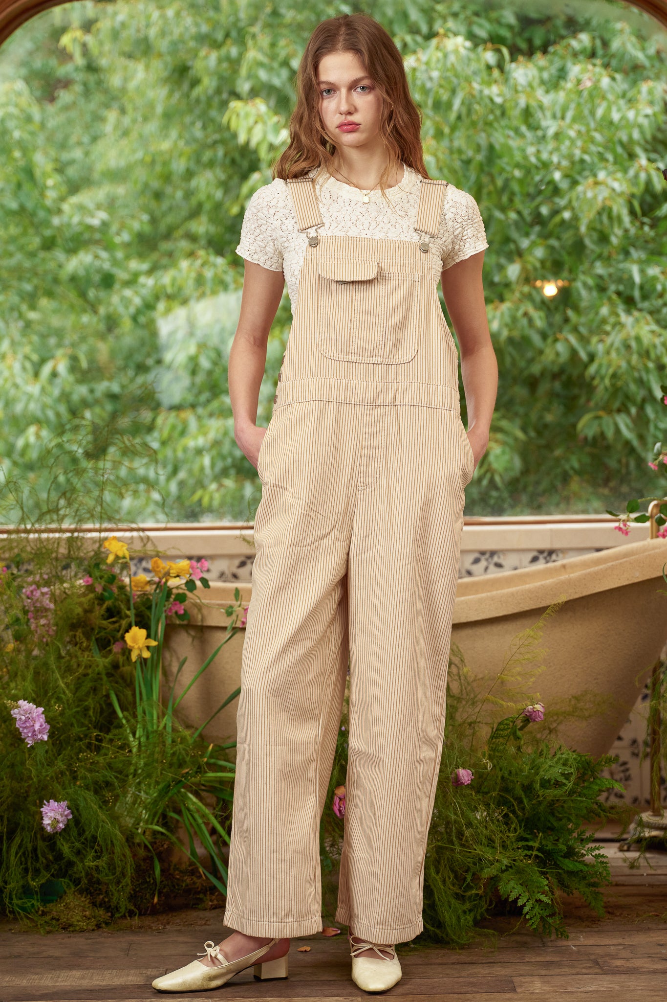 RP2883 - Beige Pinstripes Overalls (2S-2M-2L)