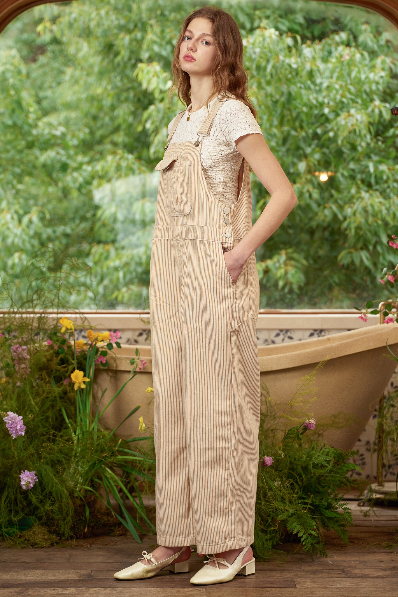 RP2883 - Beige Pinstripes Overalls (2S-2M-2L)