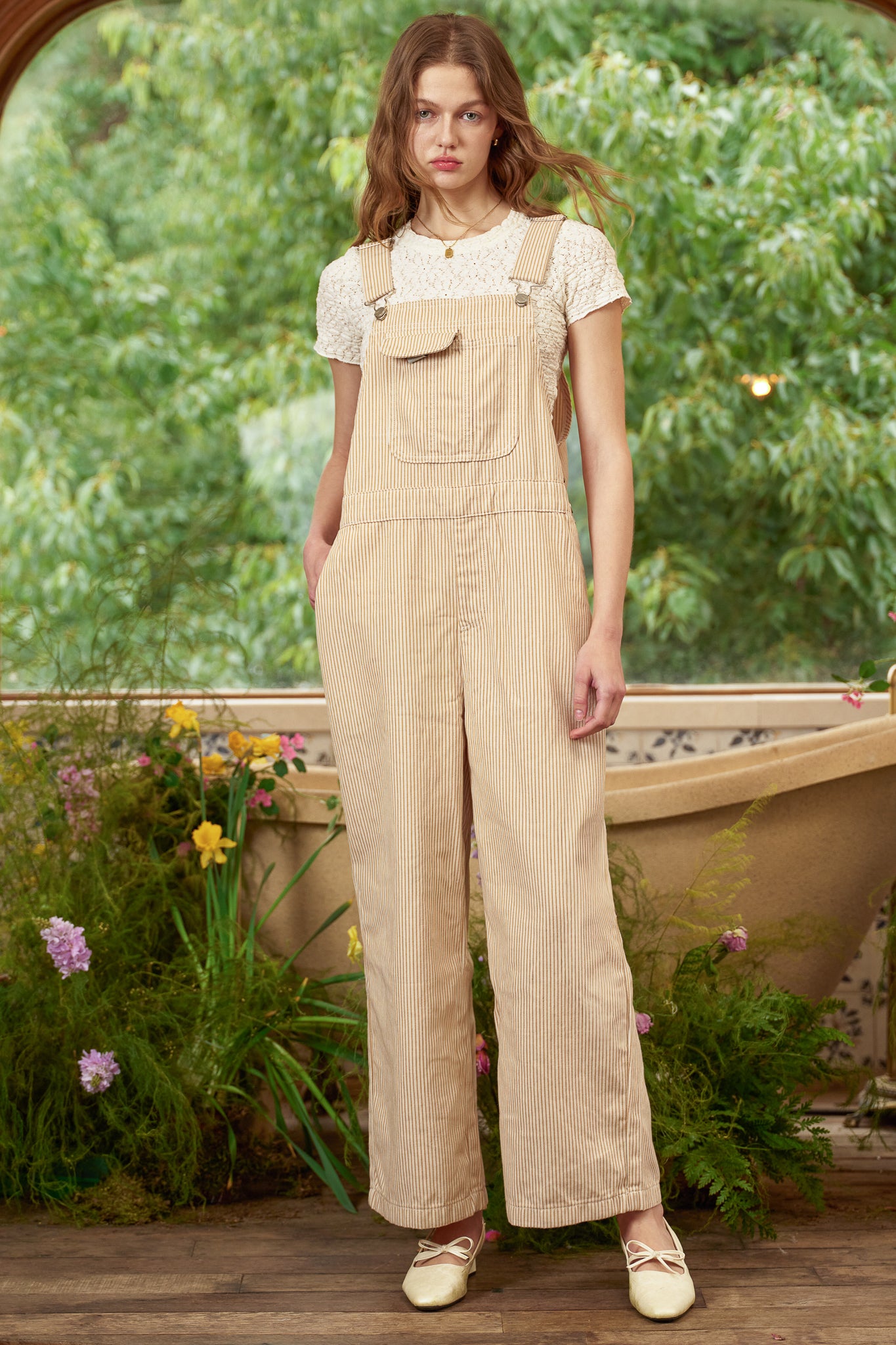 RP2883 - Beige Pinstripes Overalls (2S-2M-2L)