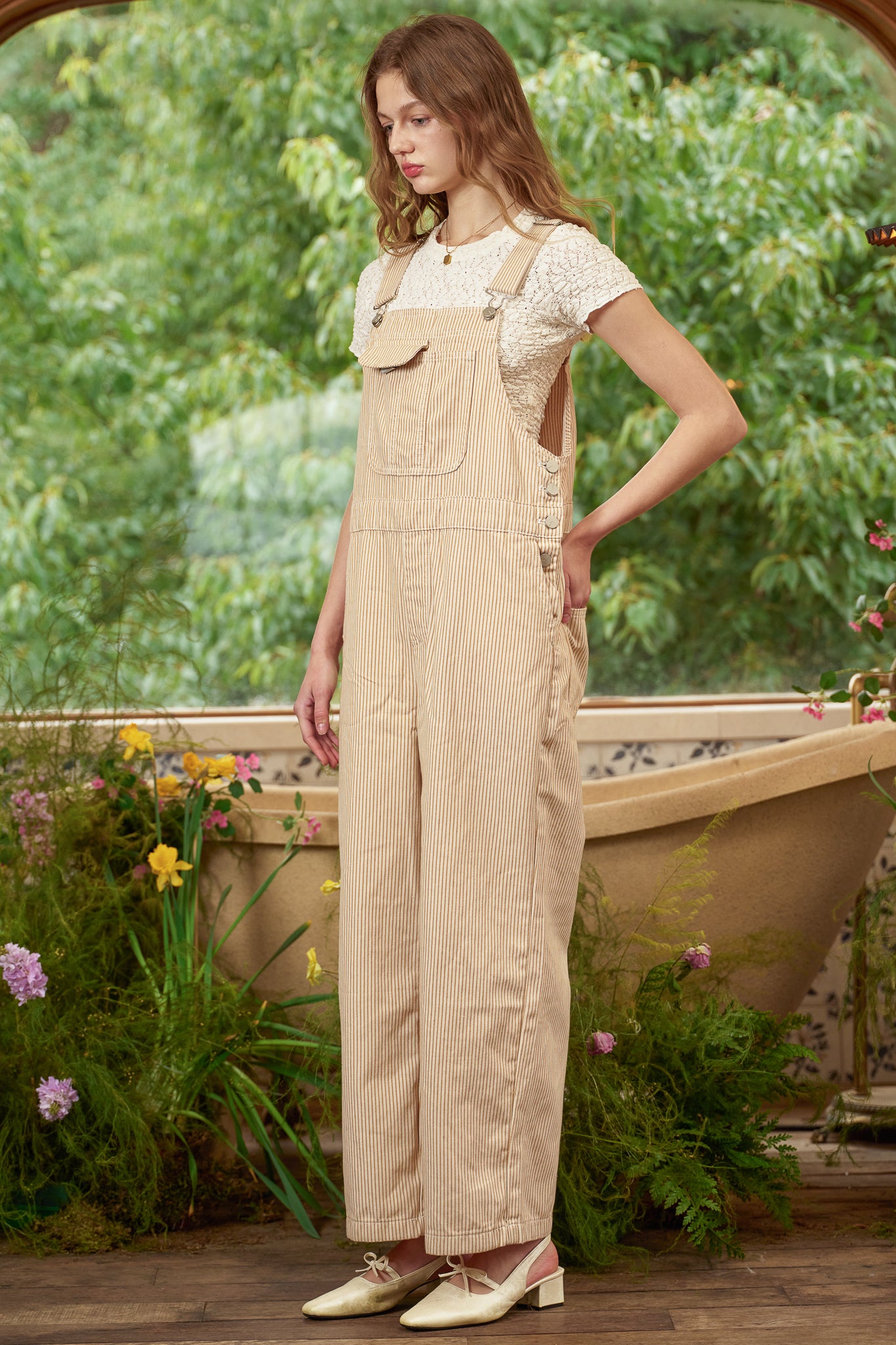 RP2883 - Beige Pinstripes Overalls (2S-2M-2L)