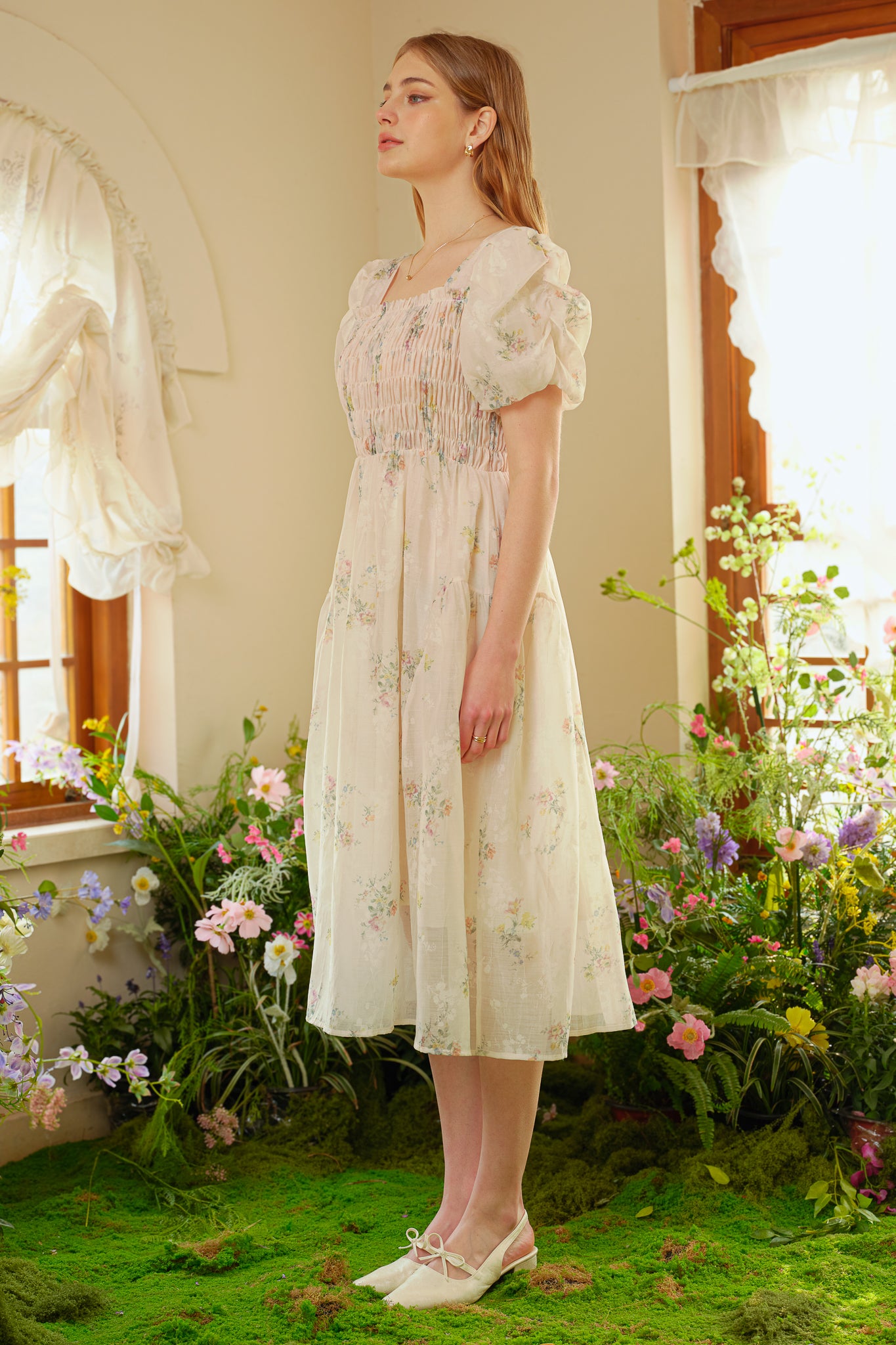 RP2529 - Sheer Bliss Smocked Floral Dress (2S-2M-2L)