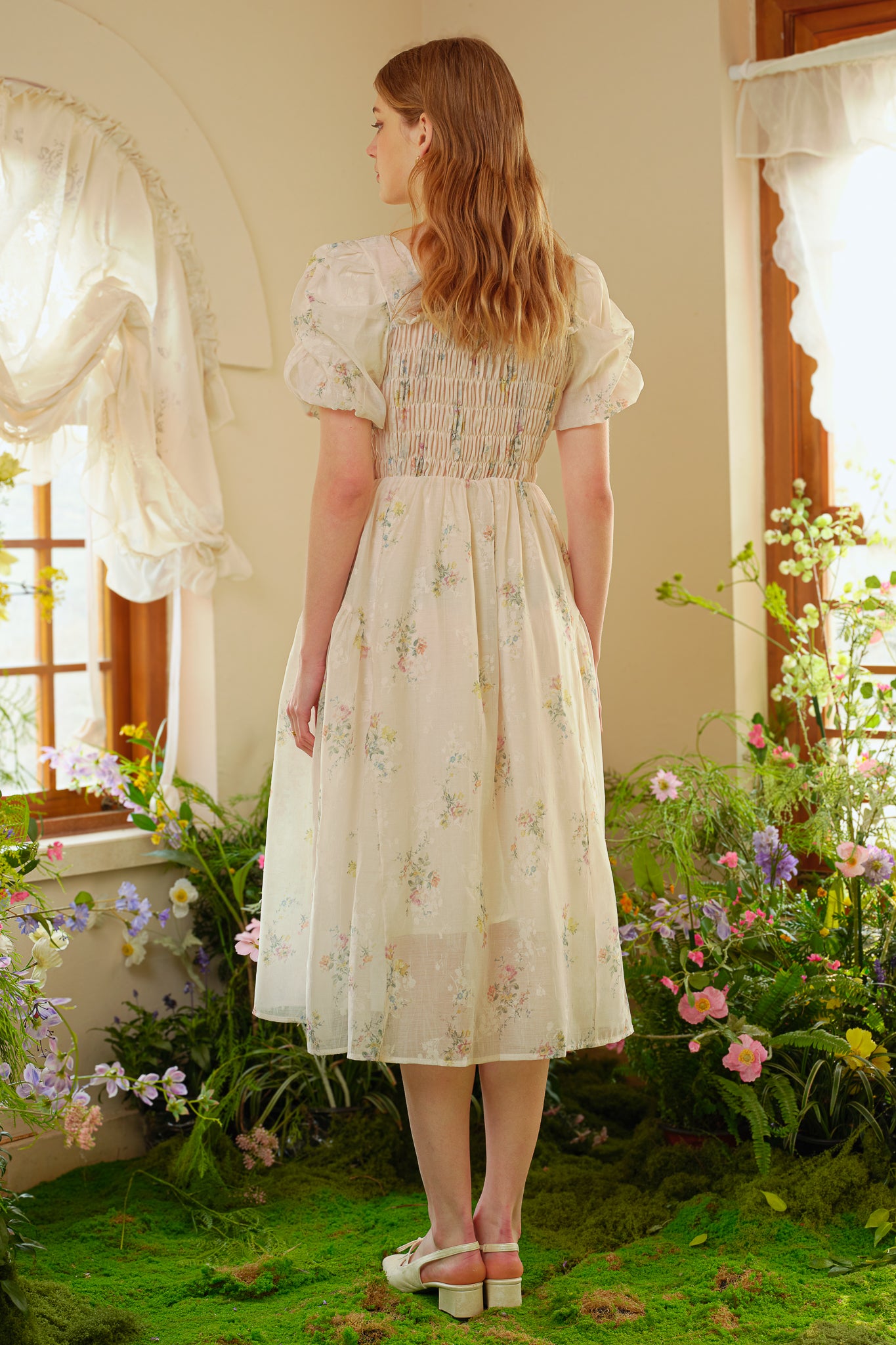 RP2529 - Sheer Bliss Smocked Floral Dress (2S-2M-2L)