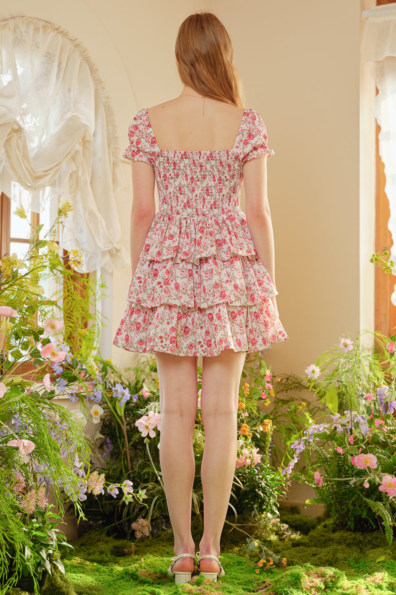 RP2360 - Off-Shoulder Floral Tiered Mini Dress (2S-2M-2L)